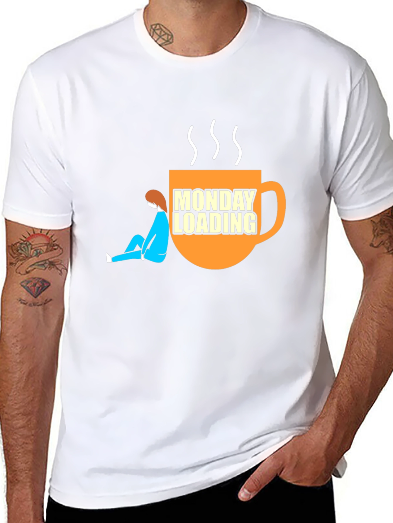 Monday Loading Graphic T-Shirt Coffee Lover Tee