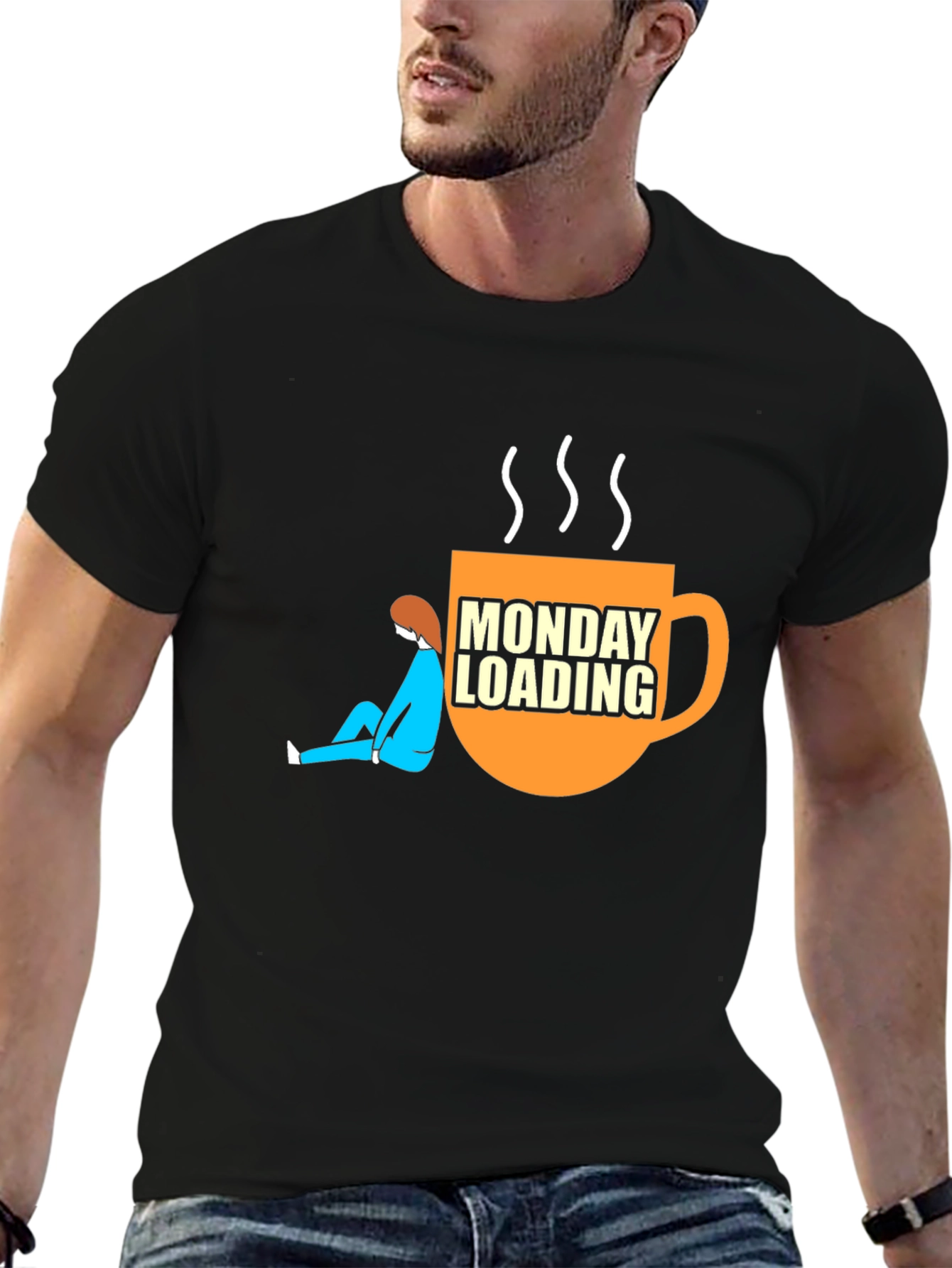 Monday Loading Graphic T-Shirt Coffee Lover Tee