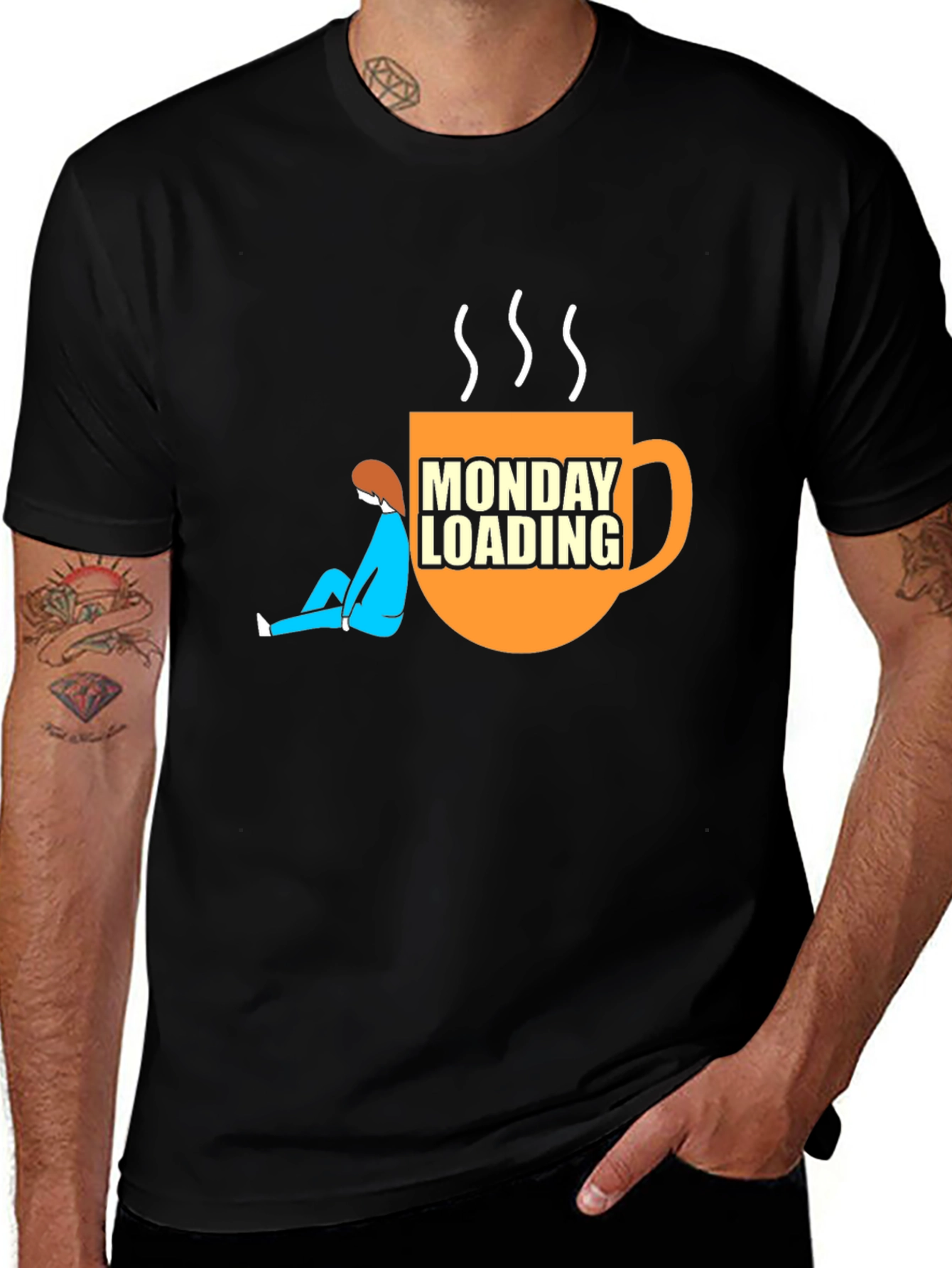 Monday Loading Graphic T-Shirt Coffee Lover Tee