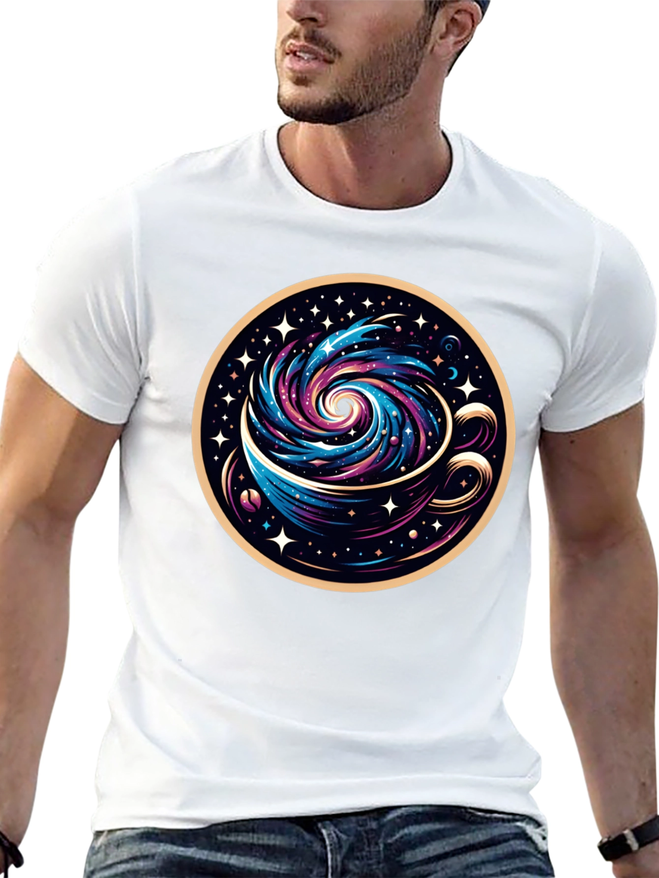 Galaxy Coffee Tee - Cosmic Brew Graphic T-Shirt