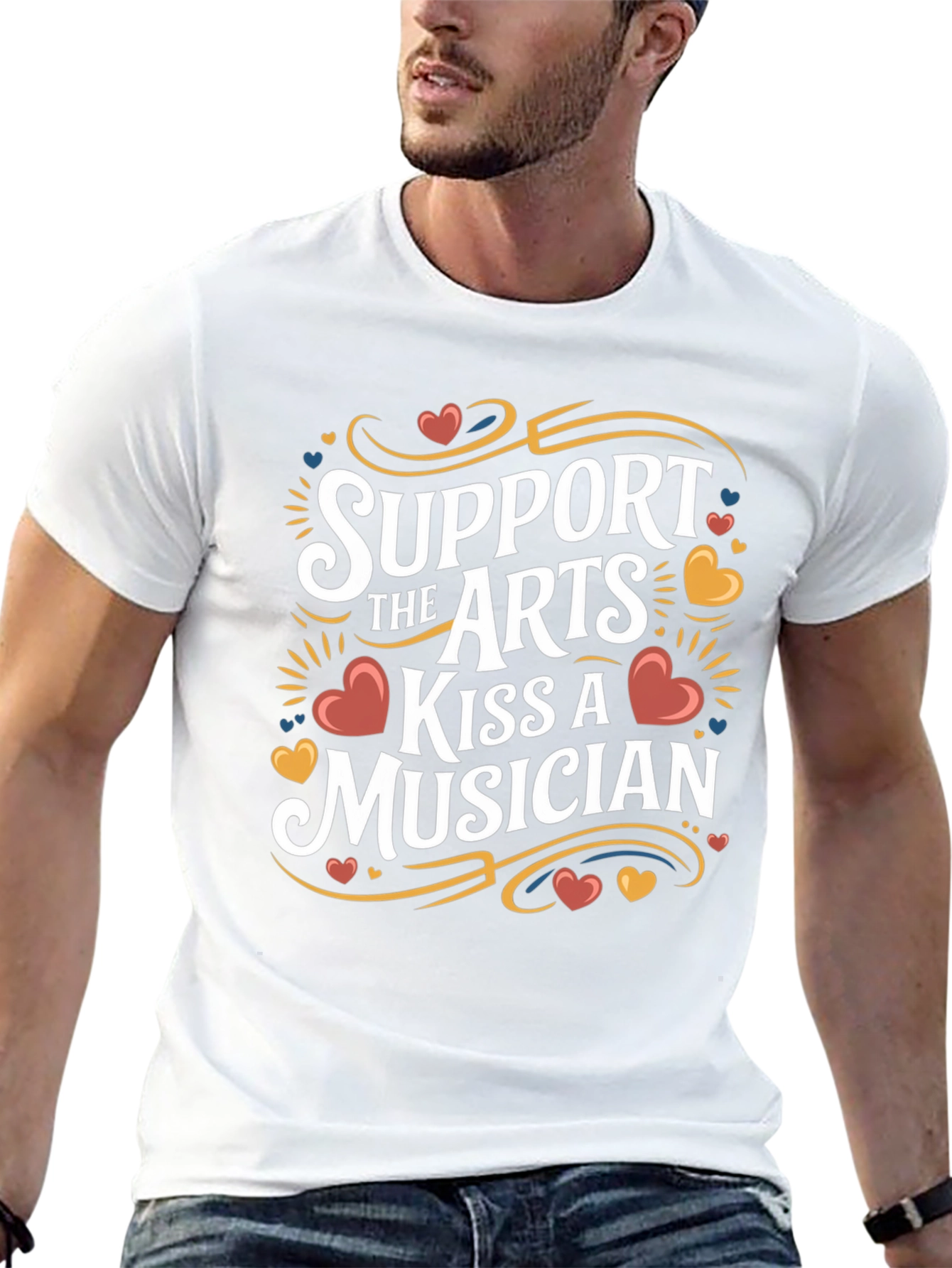 Support The Arts Kiss A Musician Graphic T-Shirt