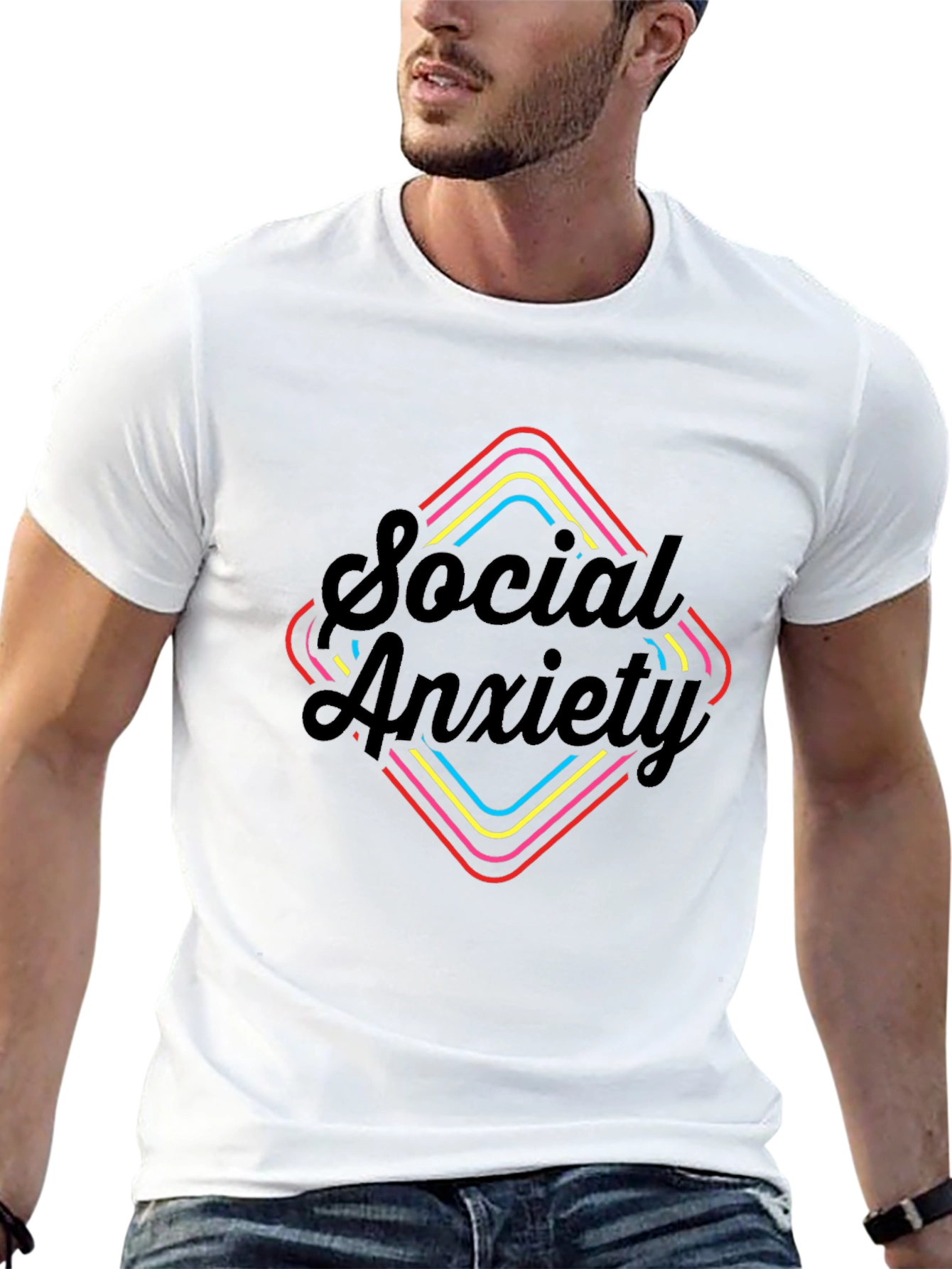 Social Anxiety Graphic Tee - Black Short Sleeve