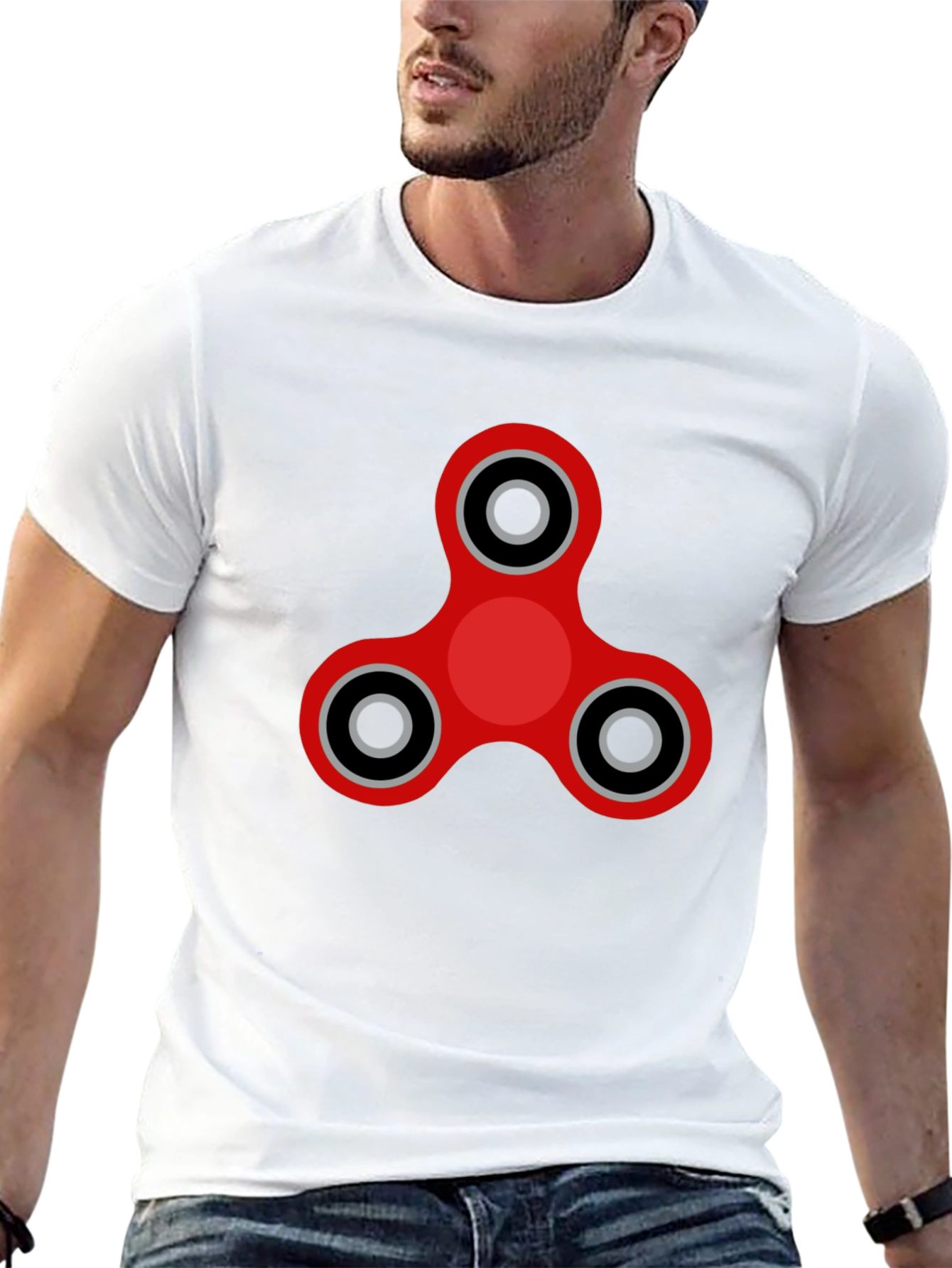 Fidget Spinner Graphic Tee - Black Cotton Blend
