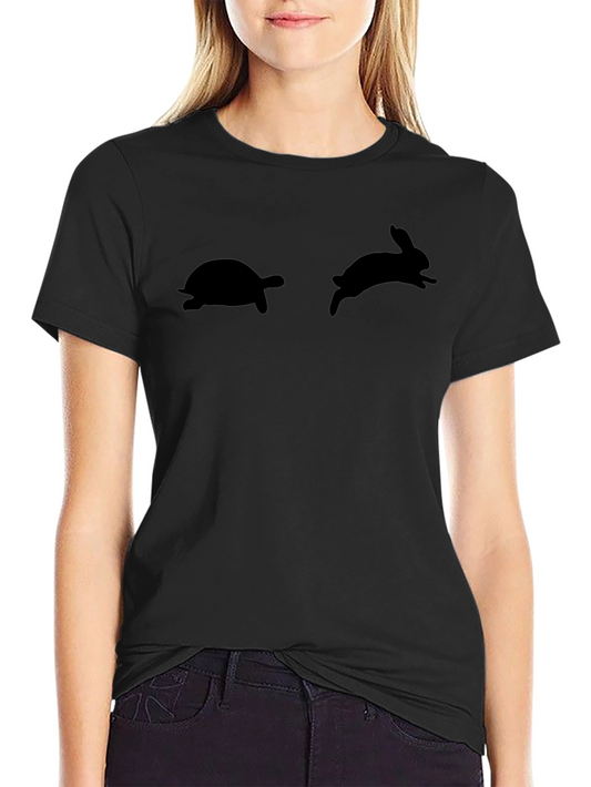 Turtle and Rabbit Race Black T-Shirt