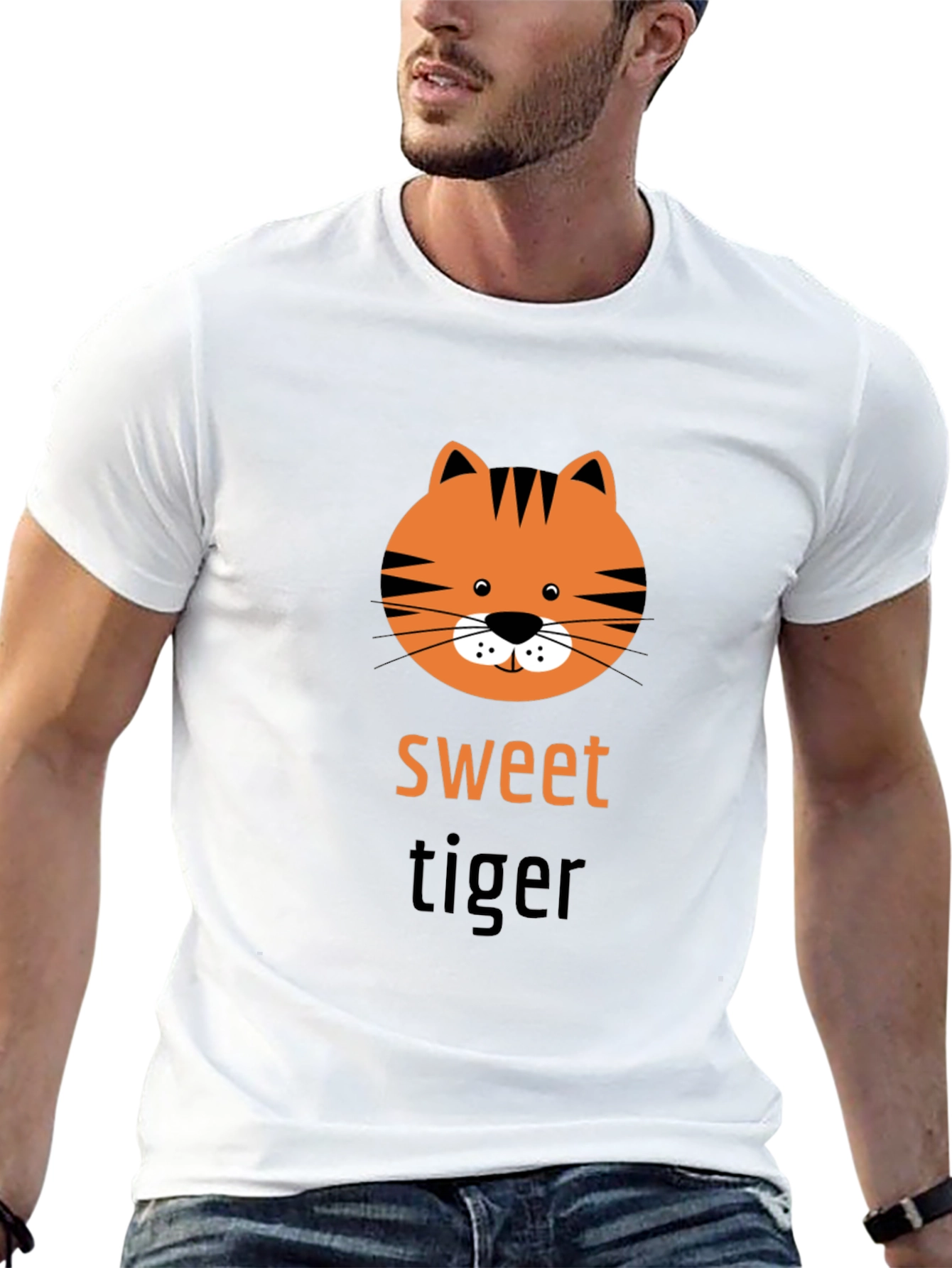 Sweet Tiger Graphic Tee - Trendy Unisex T-Shirt