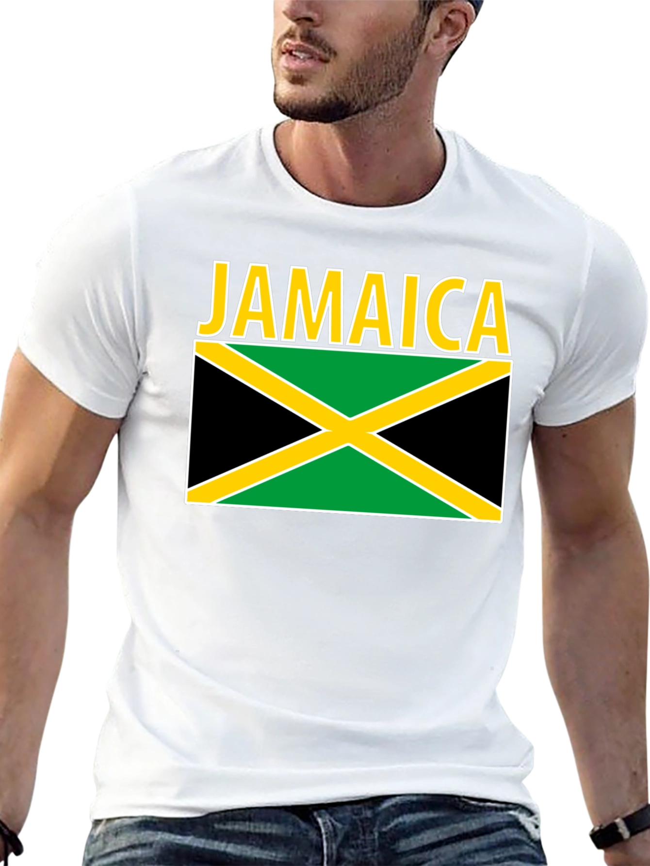 Jamaica Flag Graphic T-Shirt - Black Cotton Tee
