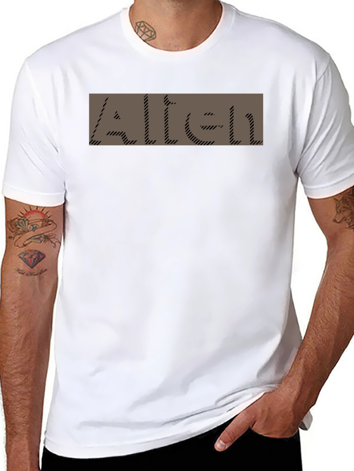 Mens Alien Graphic Print Black T-Shirt