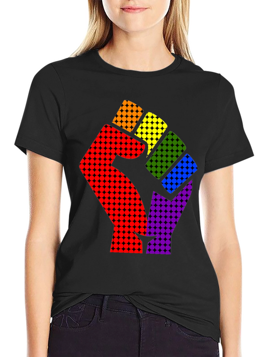 Pride Fist Graphic Tee - Rainbow Power