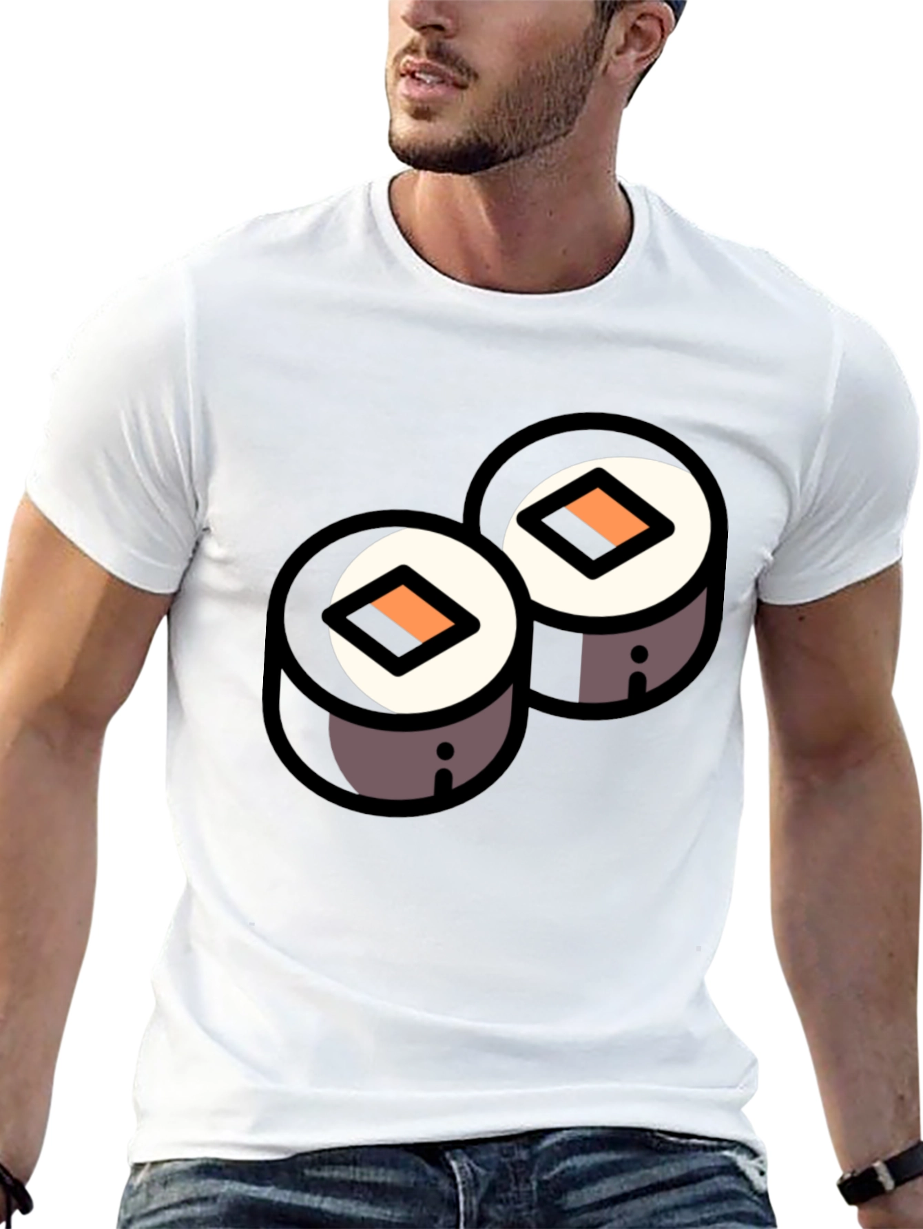 Sushi Roll Graphic Black T-Shirt - Foodie Fashion