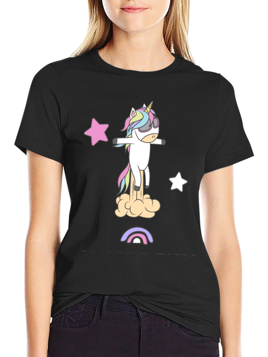 Funny Unicorn T-Shirt - Rainbow Stars Tee