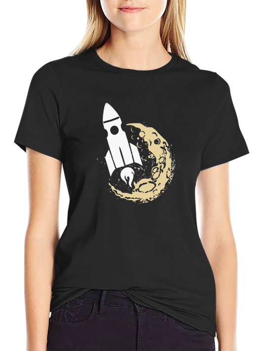 Rocket to the Moon Graphic Tee - Soft Cotton Blend
