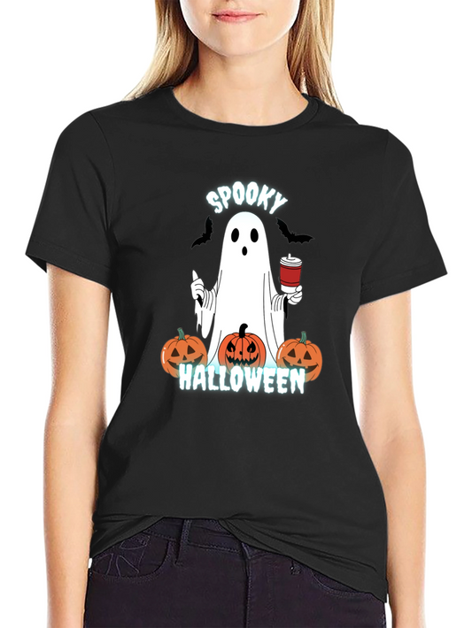 Spooky Halloween Ghost Graphic T-Shirt