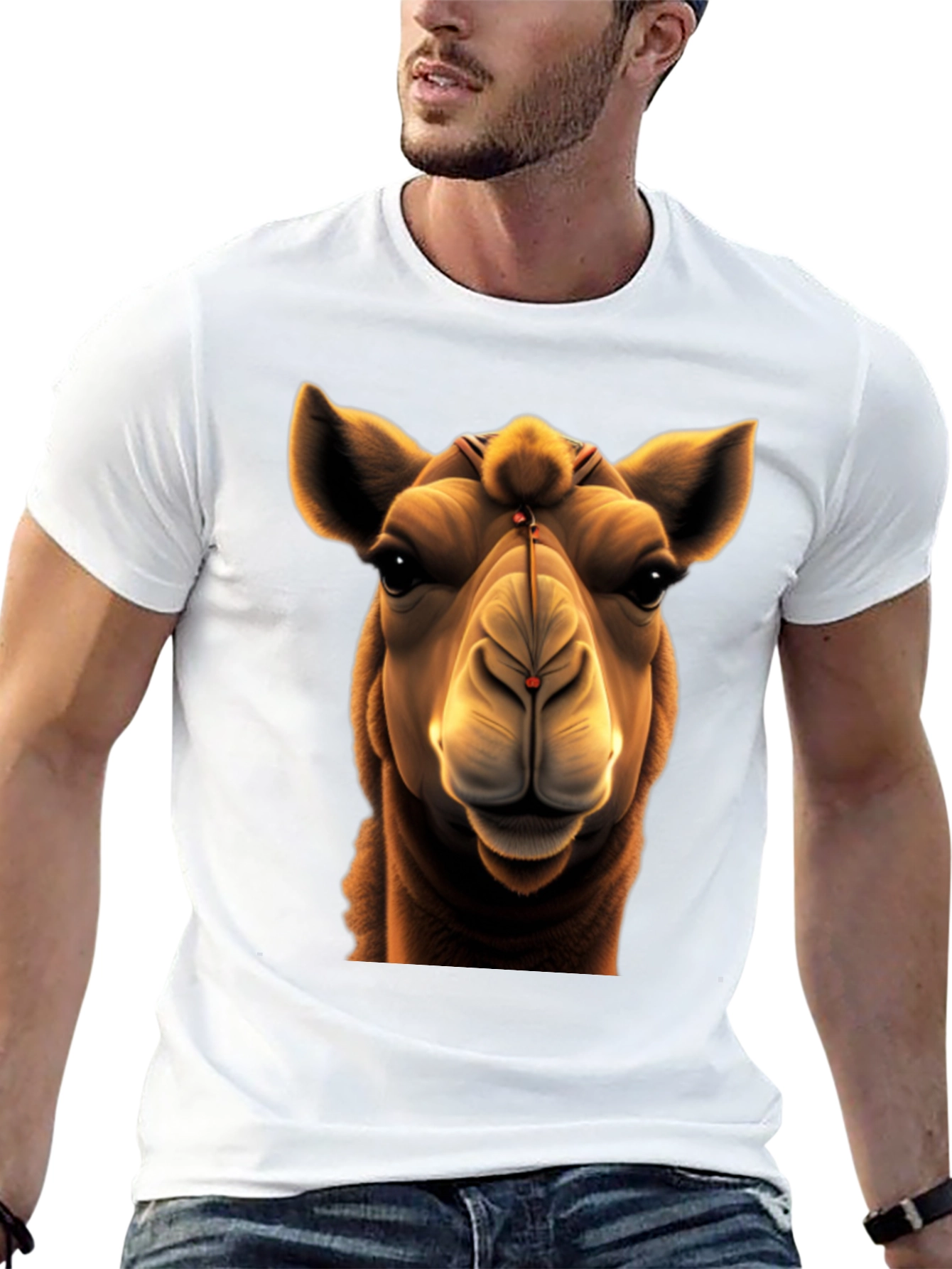 Camel Face Graphic T-Shirt - Unisex Cotton Tee