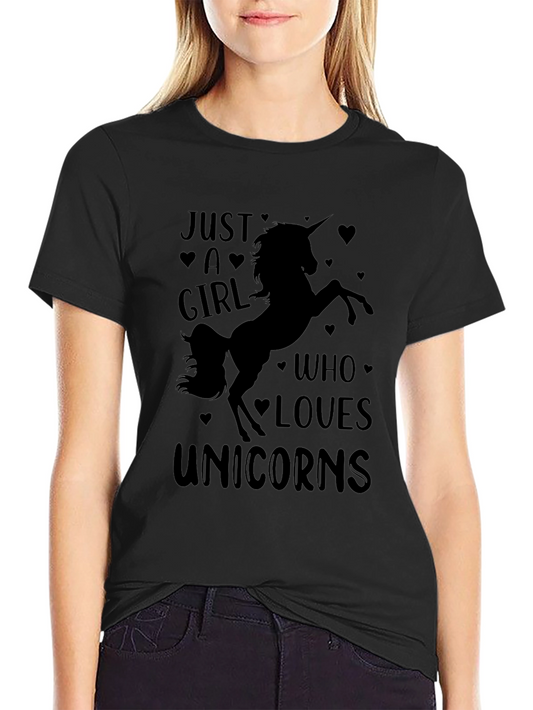 Just A Girl Who Loves Unicorns Graphic Tee