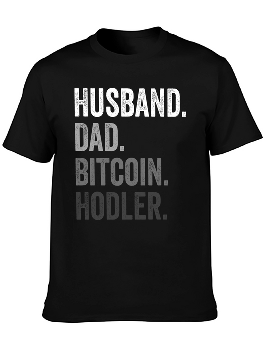 Husband Dad Bitcoin Hodler Black T-Shirt