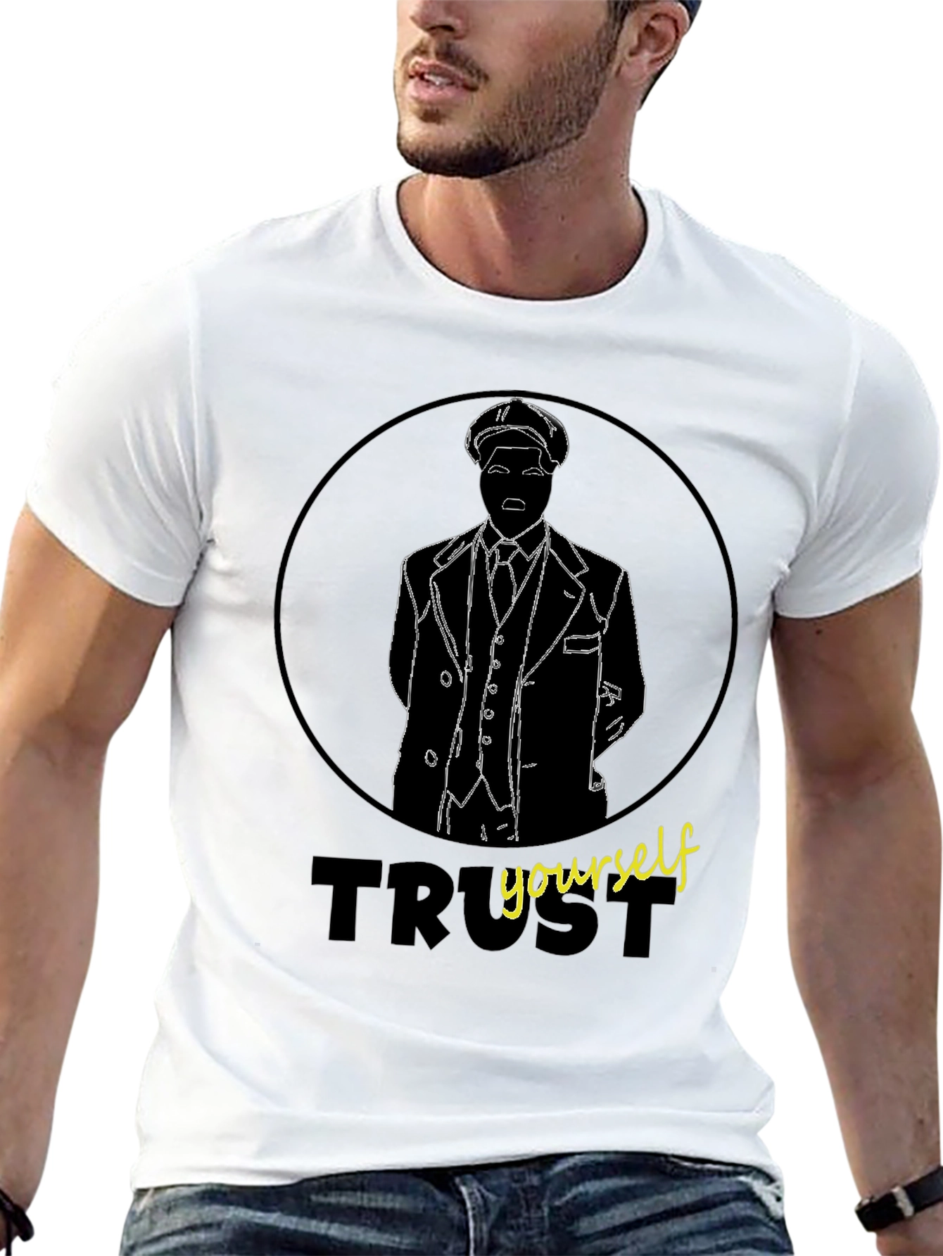 Trust Yourself Graphic Tee - Stylish Mens Black T-Shirt