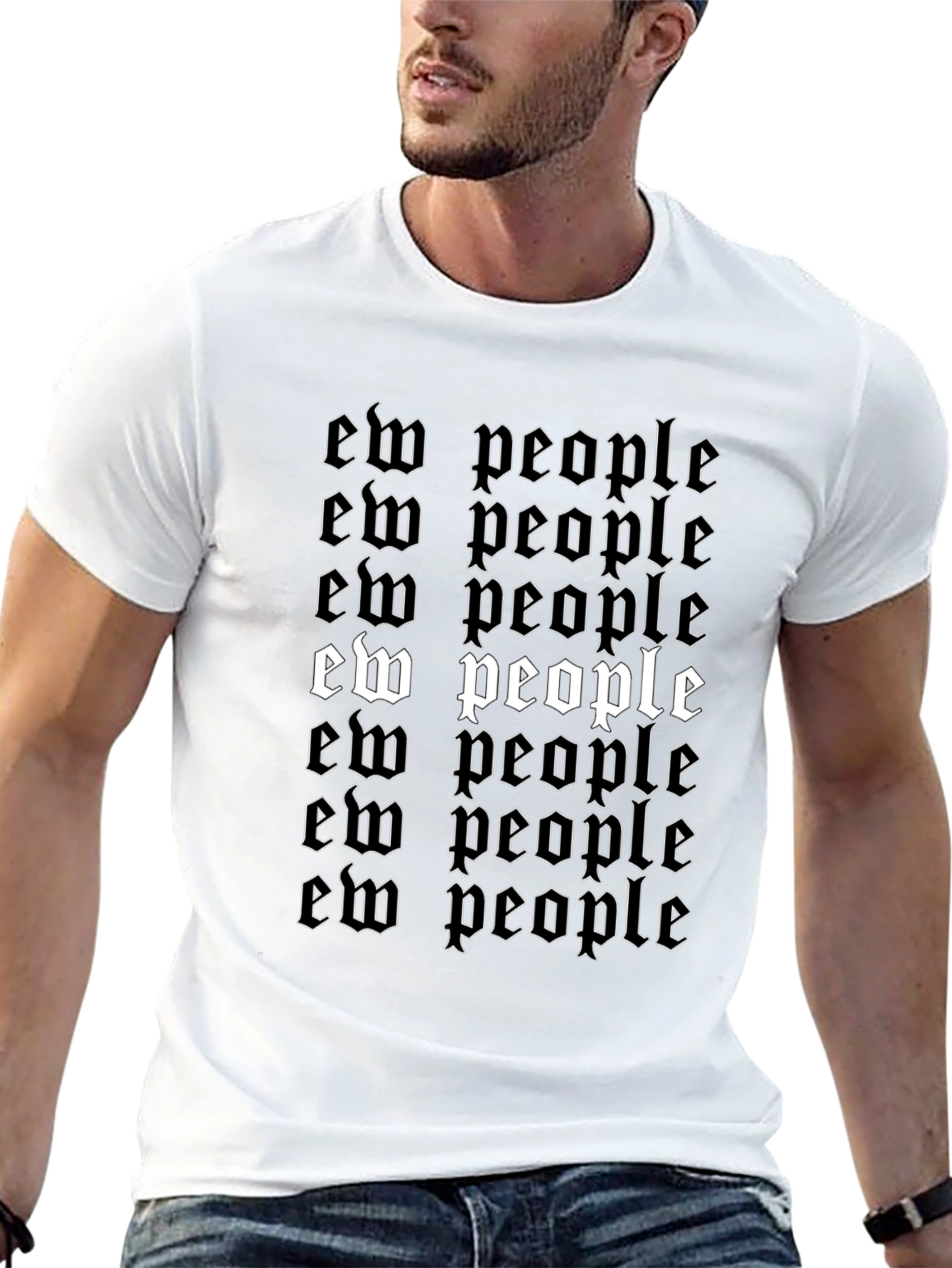Ew People Graphic Tee - Black Cotton T-Shirt