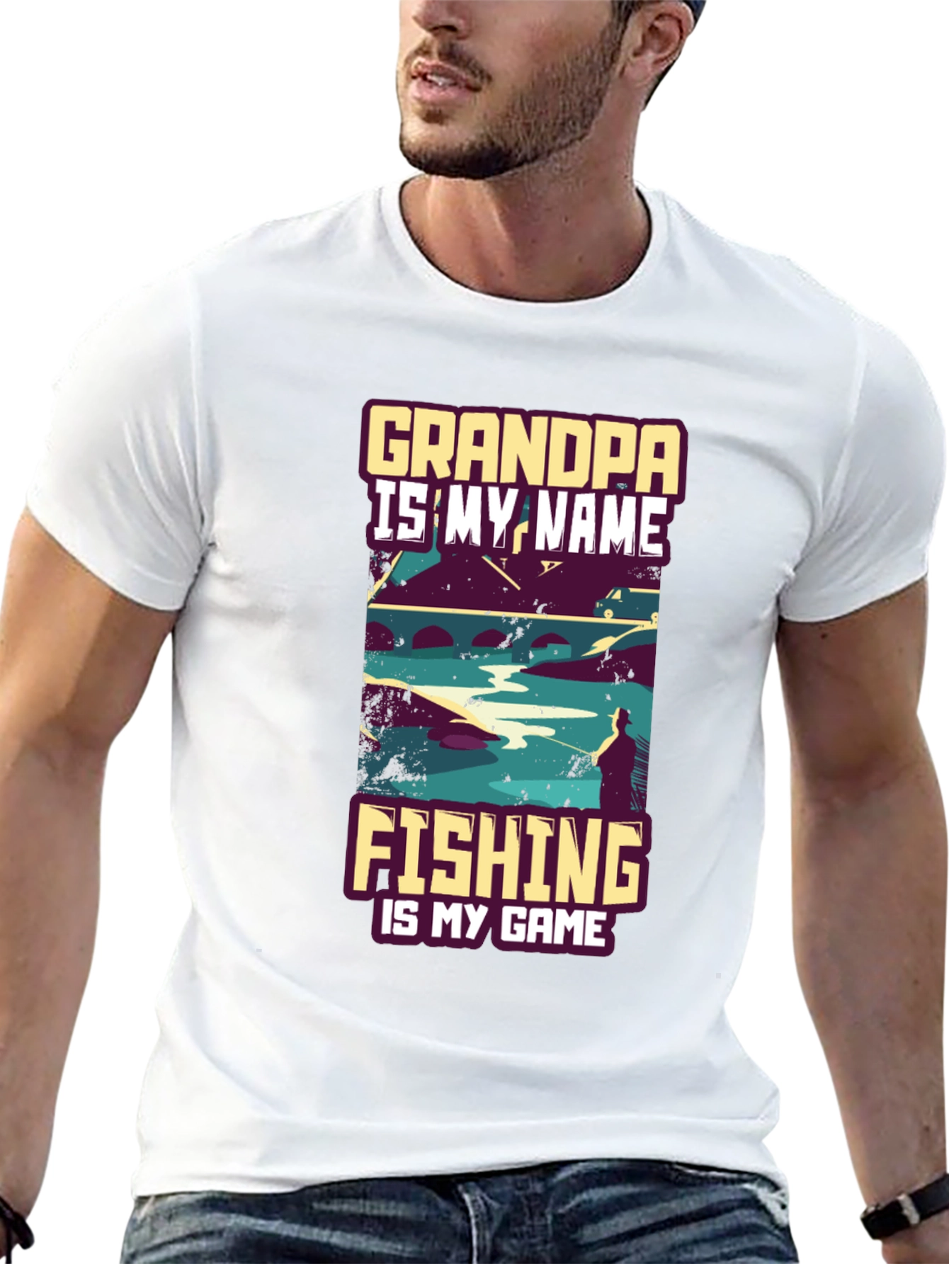 Grandpa Fishing T-Shirt: Is My Name Is My Game