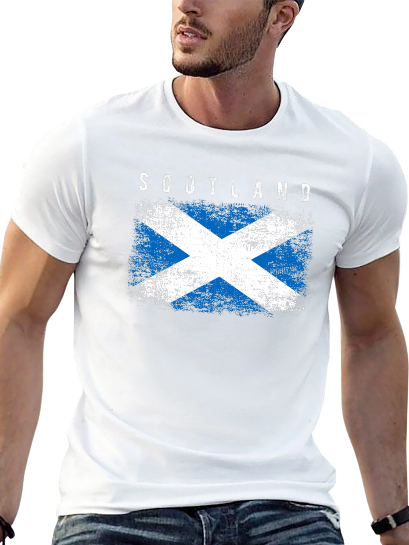 Scotland Flag Graphic Tee - Distressed Design