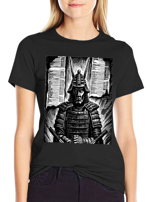 Samurai Graphic Tee - Black Cotton T-Shirt