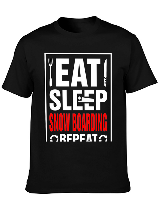 Eat Sleep Snowboarding Repeat Graphic Tee
