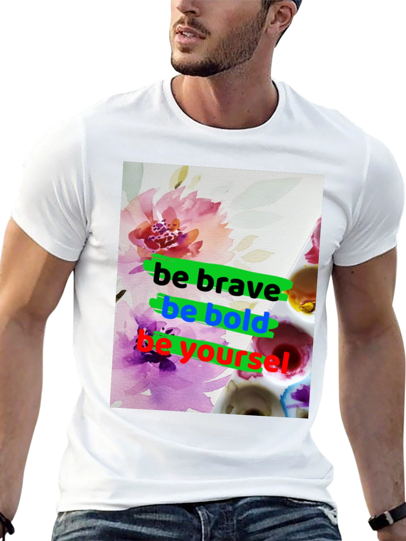 Be Brave T-Shirt - Floral Graphic Tee