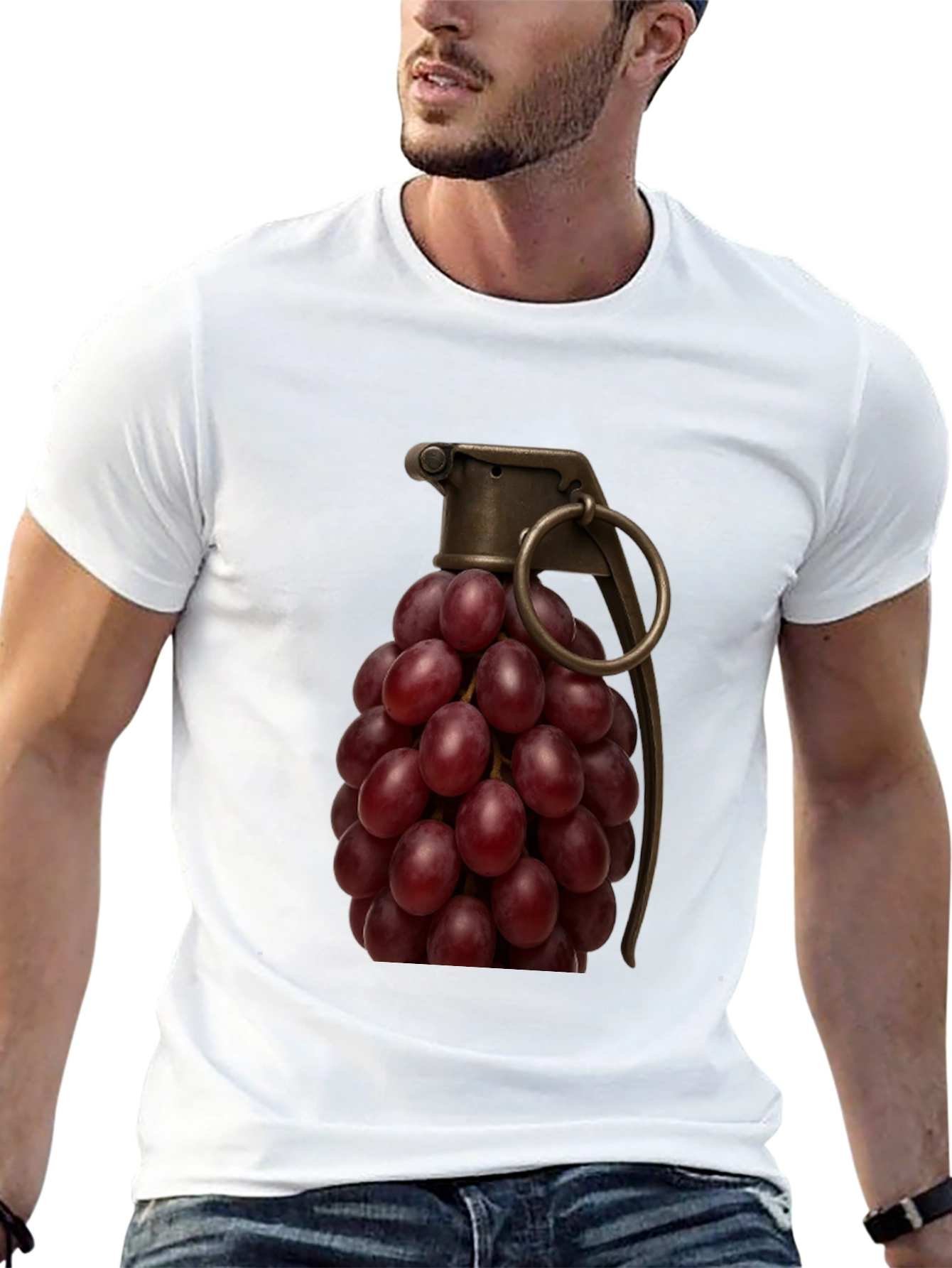 Grape Grenade T-Shirt - Funny Fruit Pun Tee