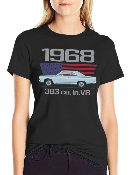 1968 Car & American Flag Graphic Tee