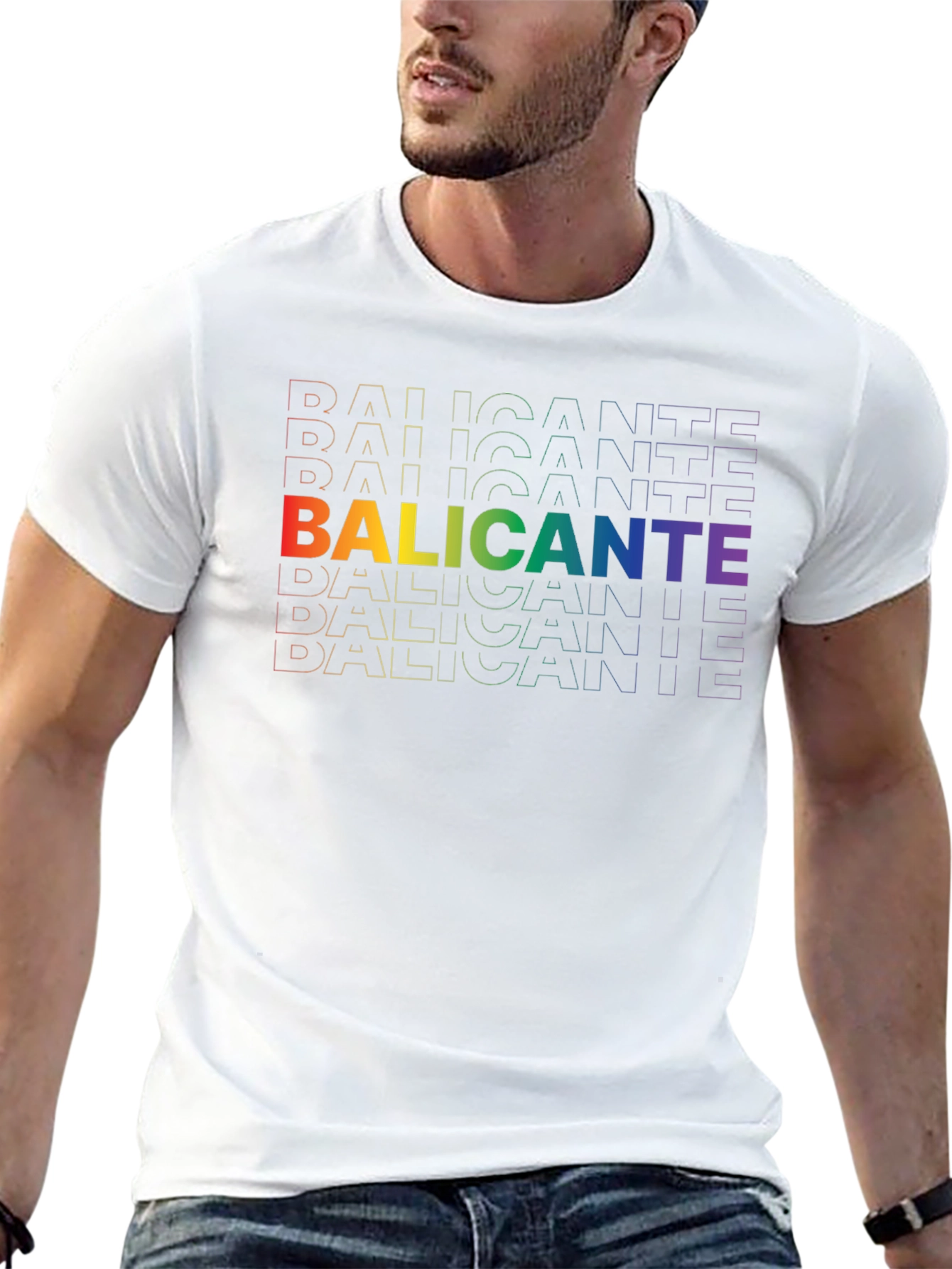 Rainbow Alicante Graphic Tee - Black Cotton Shirt