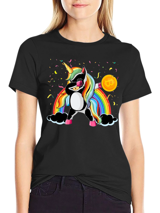 Bitcoin Unicorn Dabbing Graphic Tee