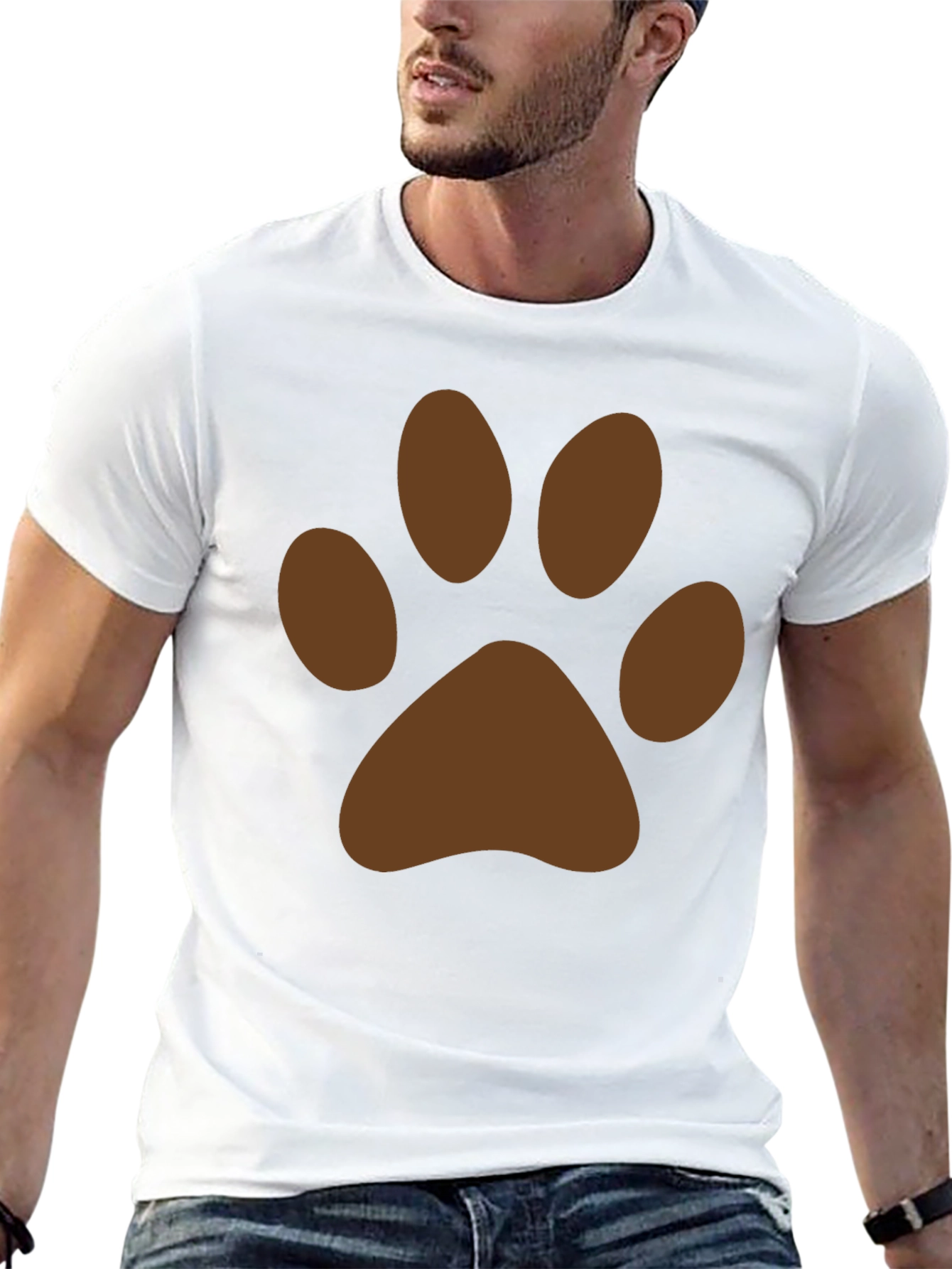 Paw Print Graphic T-Shirt - Casual Style