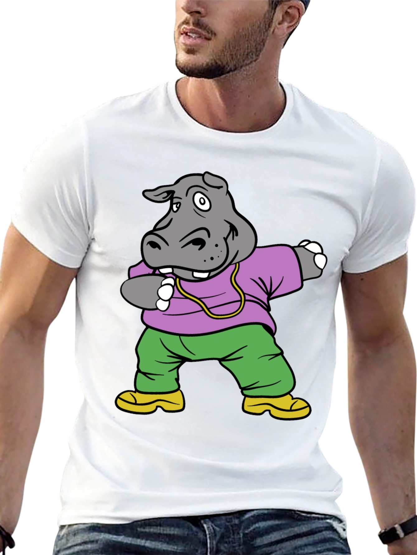 Dabbing Hippo Graphic Tee - Fun & Stylish