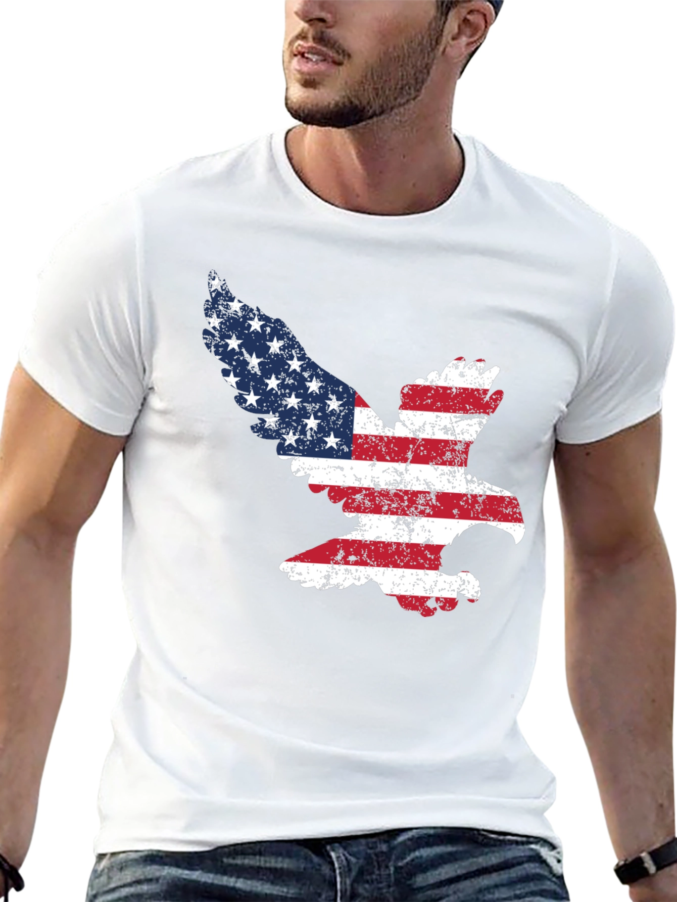 American Flag Eagle Graphic T-Shirt