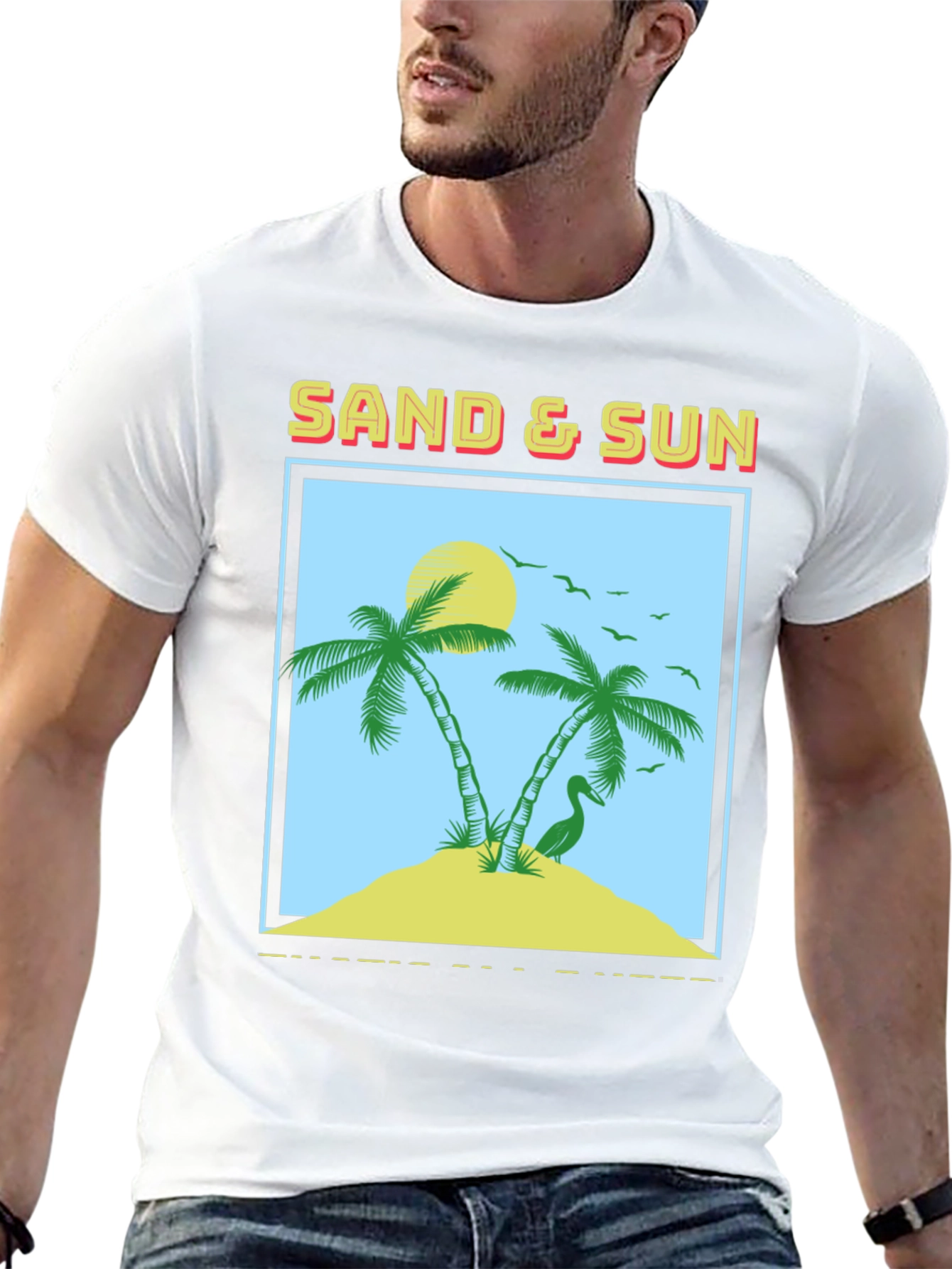 Sand & Sun Graphic Tee - Tropical Island T-Shirt