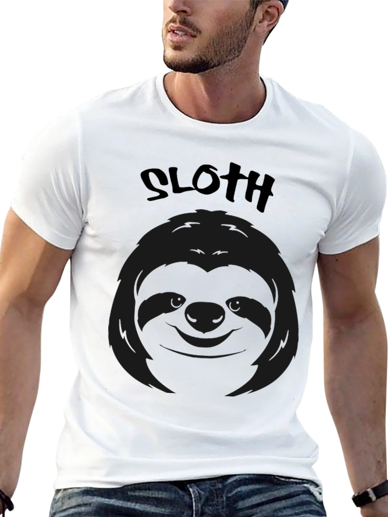 Sloth Graphic Black T-Shirt