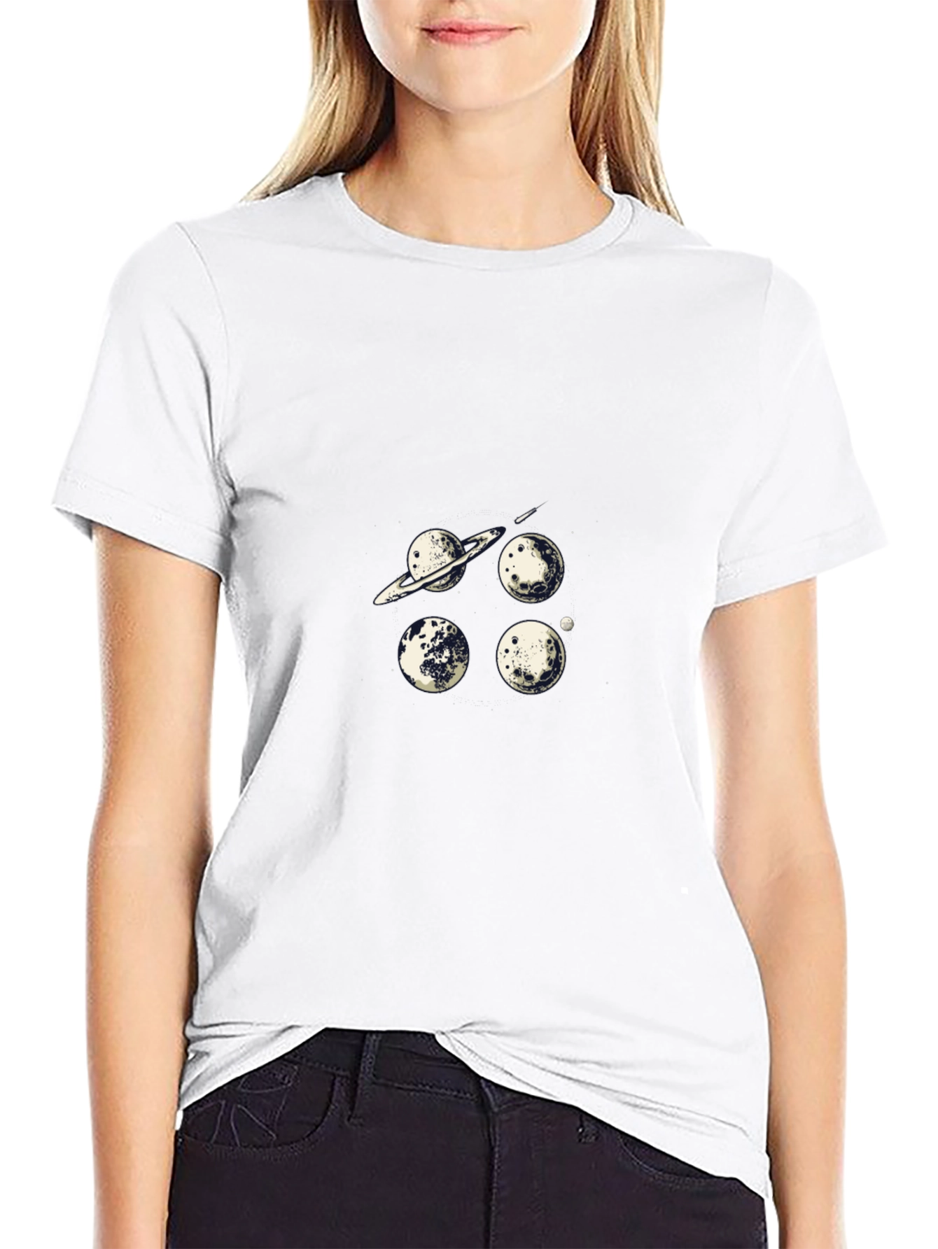 Planetary T-Shirt - Black Graphic Print