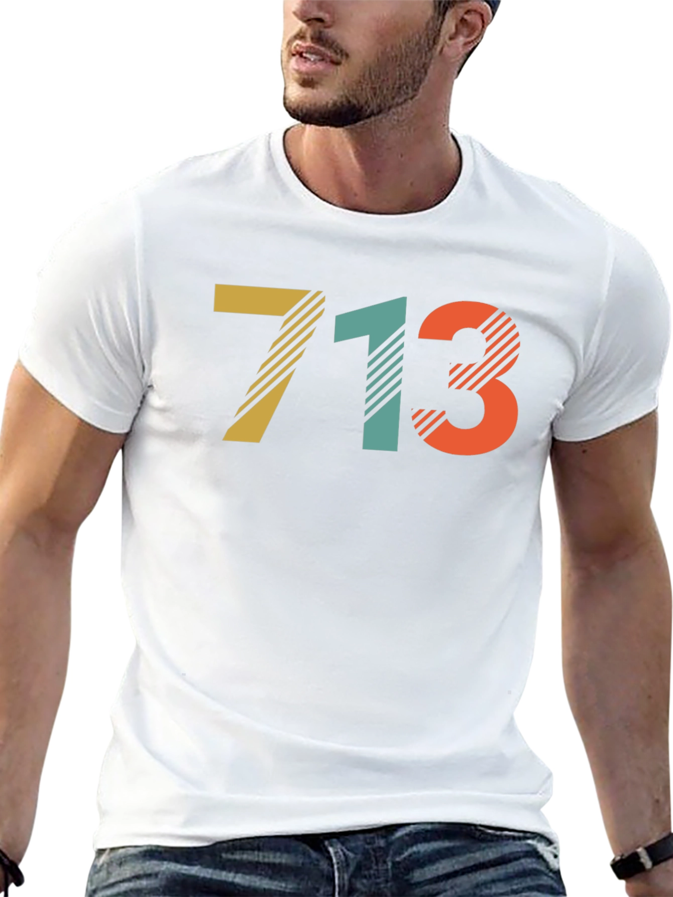 Retro 713 Area Code Graphic T-Shirt