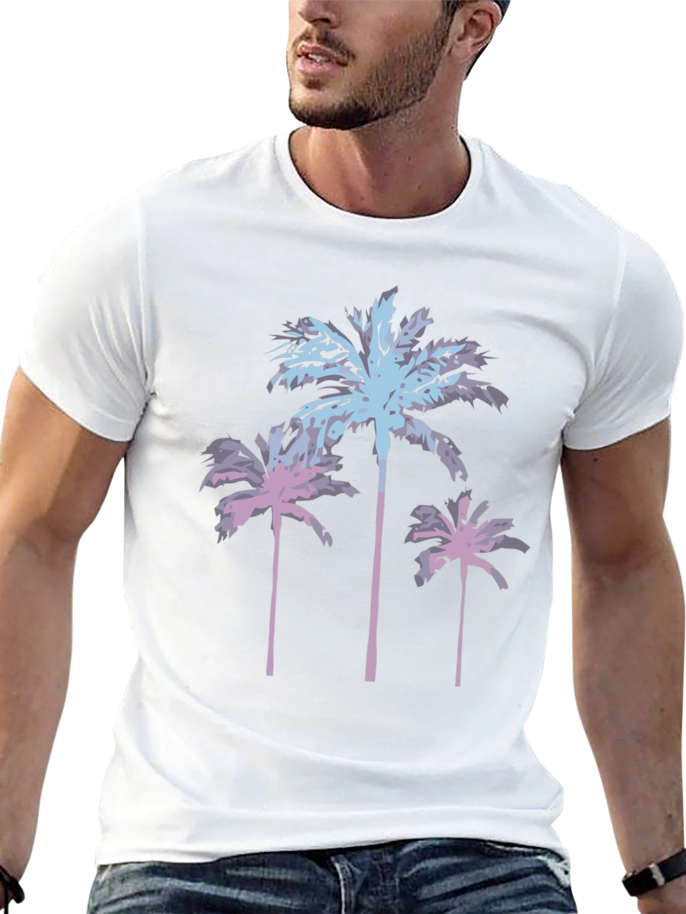 Palm Tree Graphic Tee - Black Casual Shirt