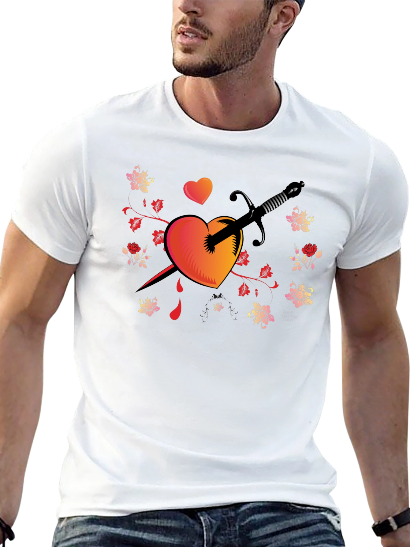 Heart Dagger Graphic Tee