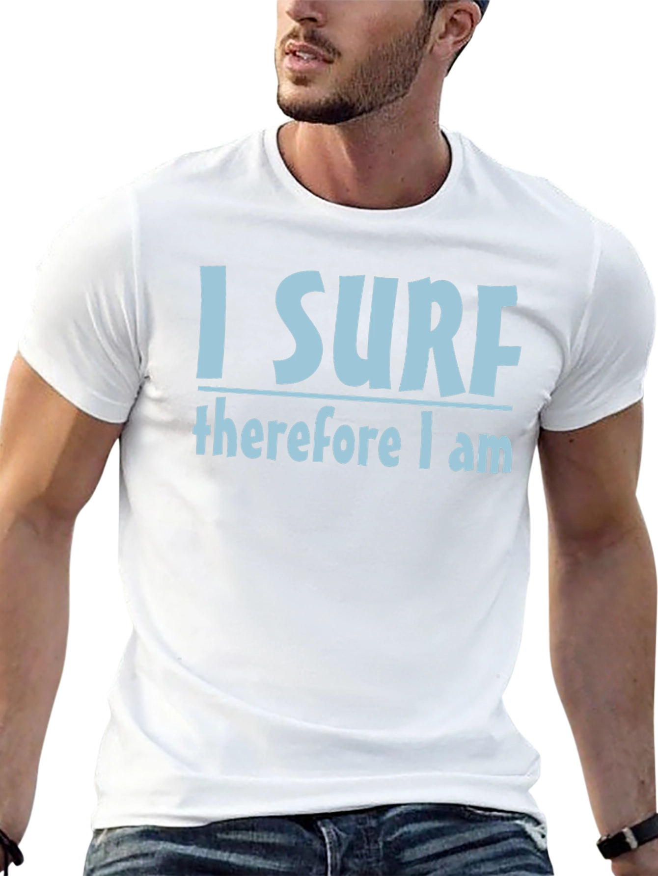 I Surf Therefore I Am T-Shirt - Black