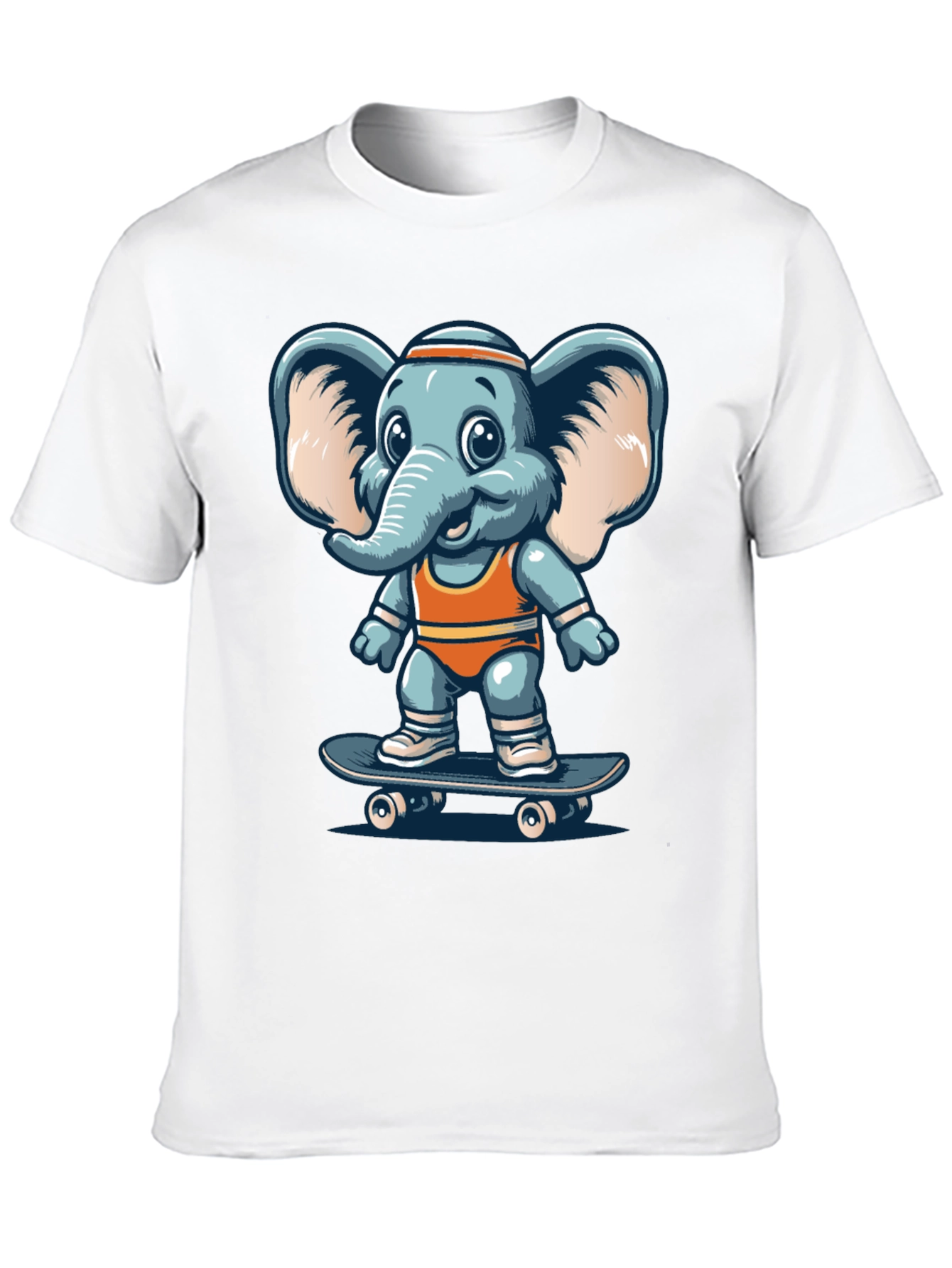 Elephant Skateboard Graphic Tee - Cool Casual Shirt