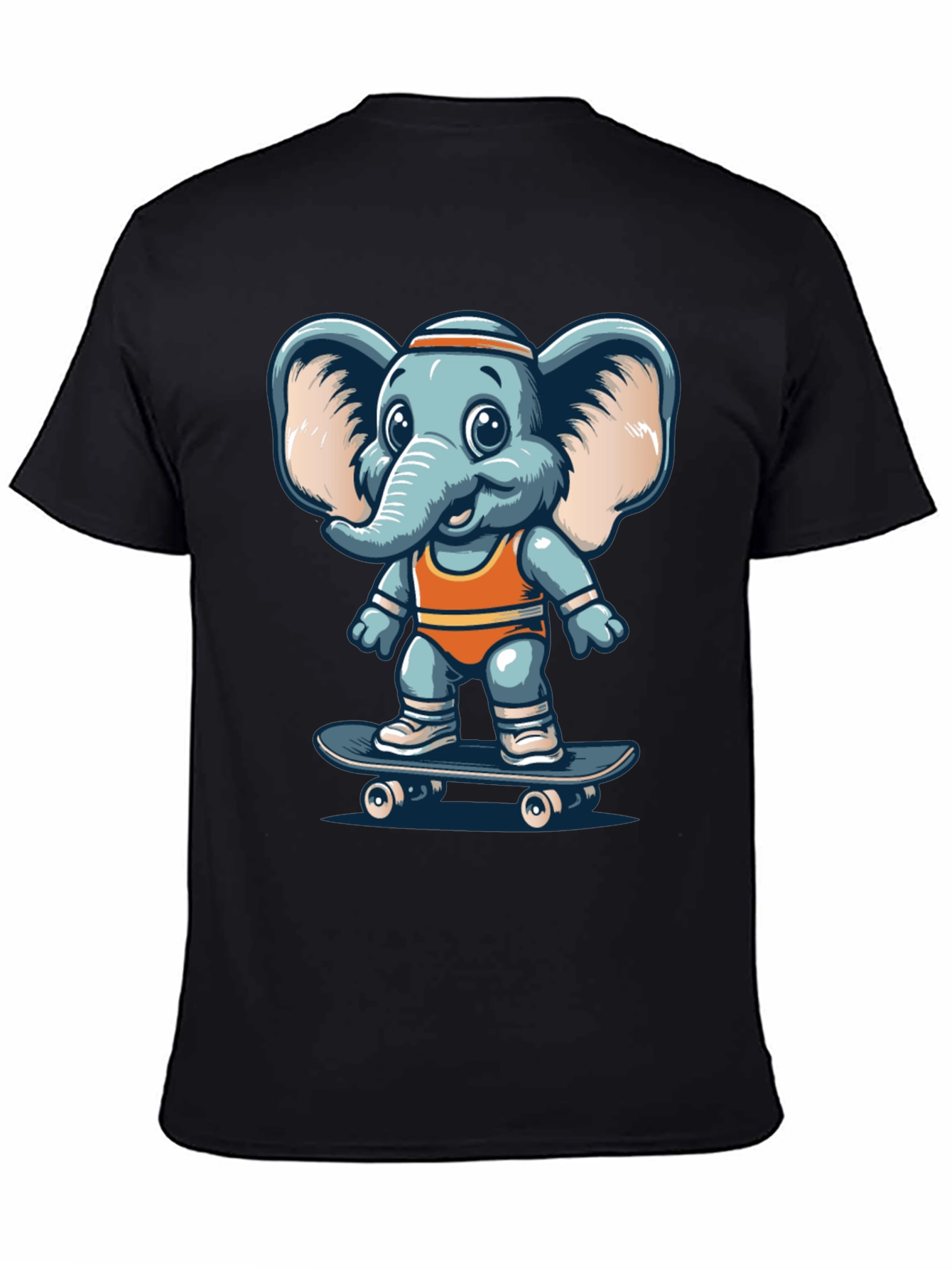 Elephant Skateboard Graphic Tee - Cool Casual Shirt