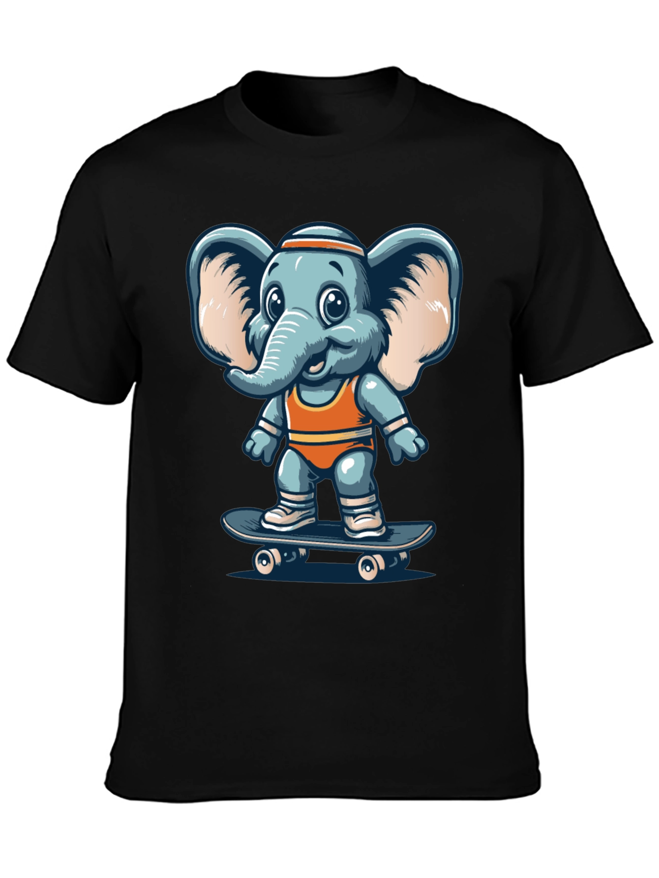 Elephant Skateboard Graphic Tee - Cool Casual Shirt