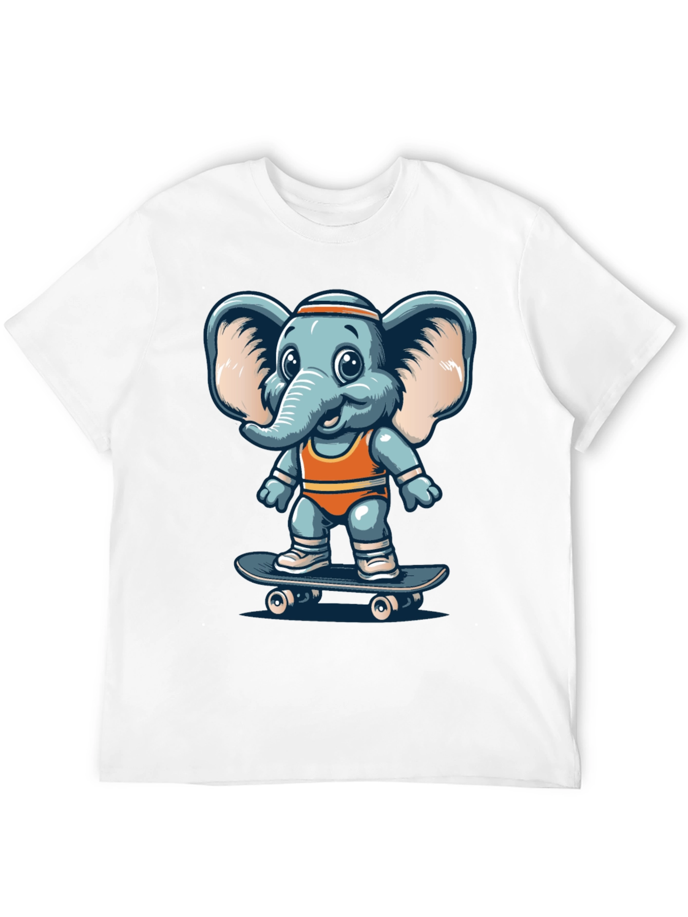 Elephant Skateboard Graphic Tee - Cool Casual Shirt