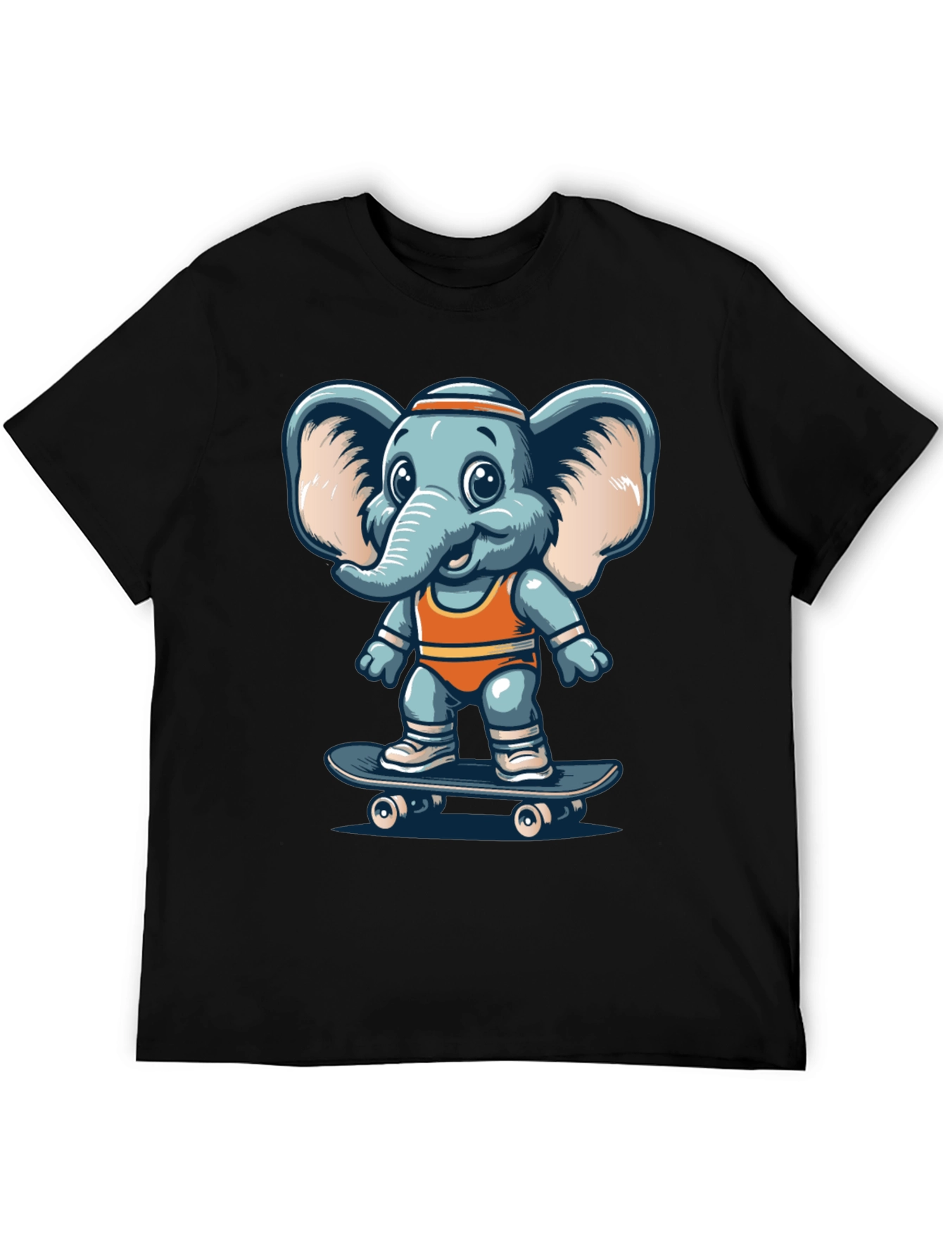 Elephant Skateboard Graphic Tee - Cool Casual Shirt