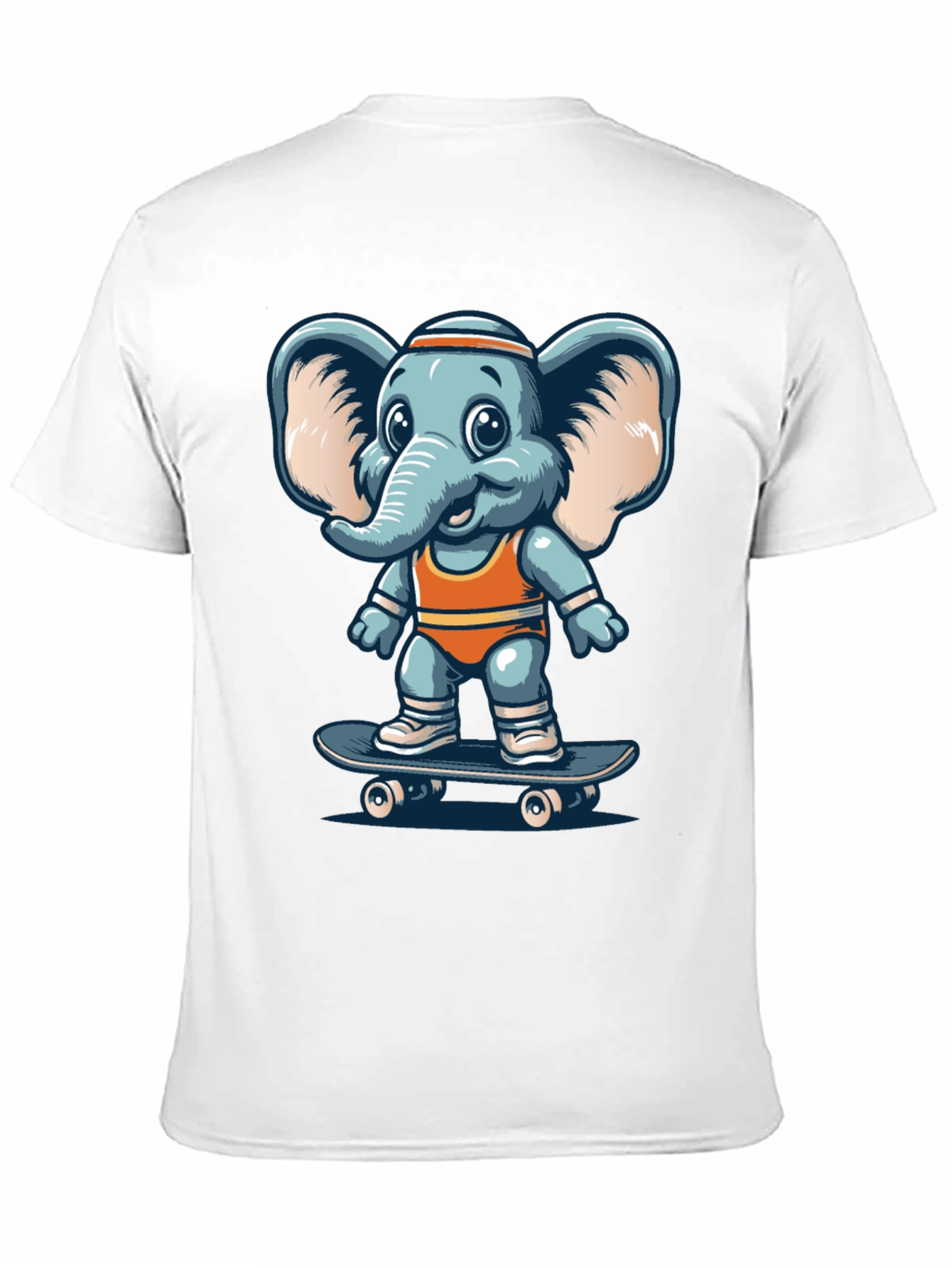 Elephant Skateboard Graphic Tee - Cool Casual Shirt