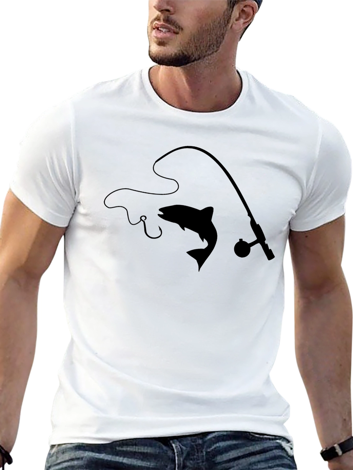 Fishing Silhouette Graphic T-Shirt