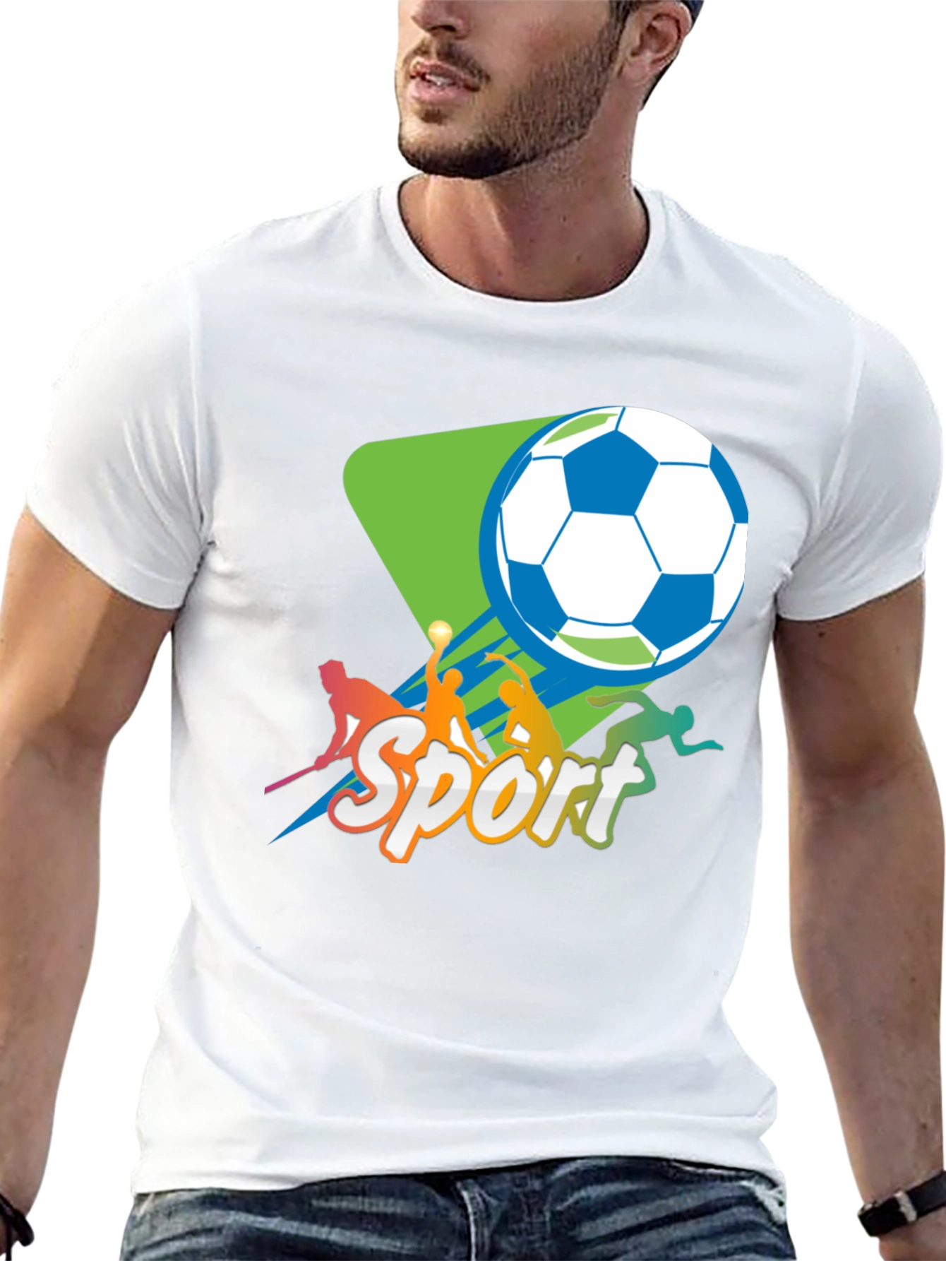 Sport Graphic T-Shirt - Black Crew Neck Tee