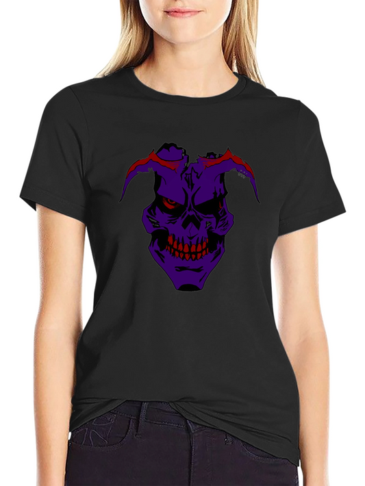 Grim Purple Skull Graphic Tee - Mens Black T-Shirt