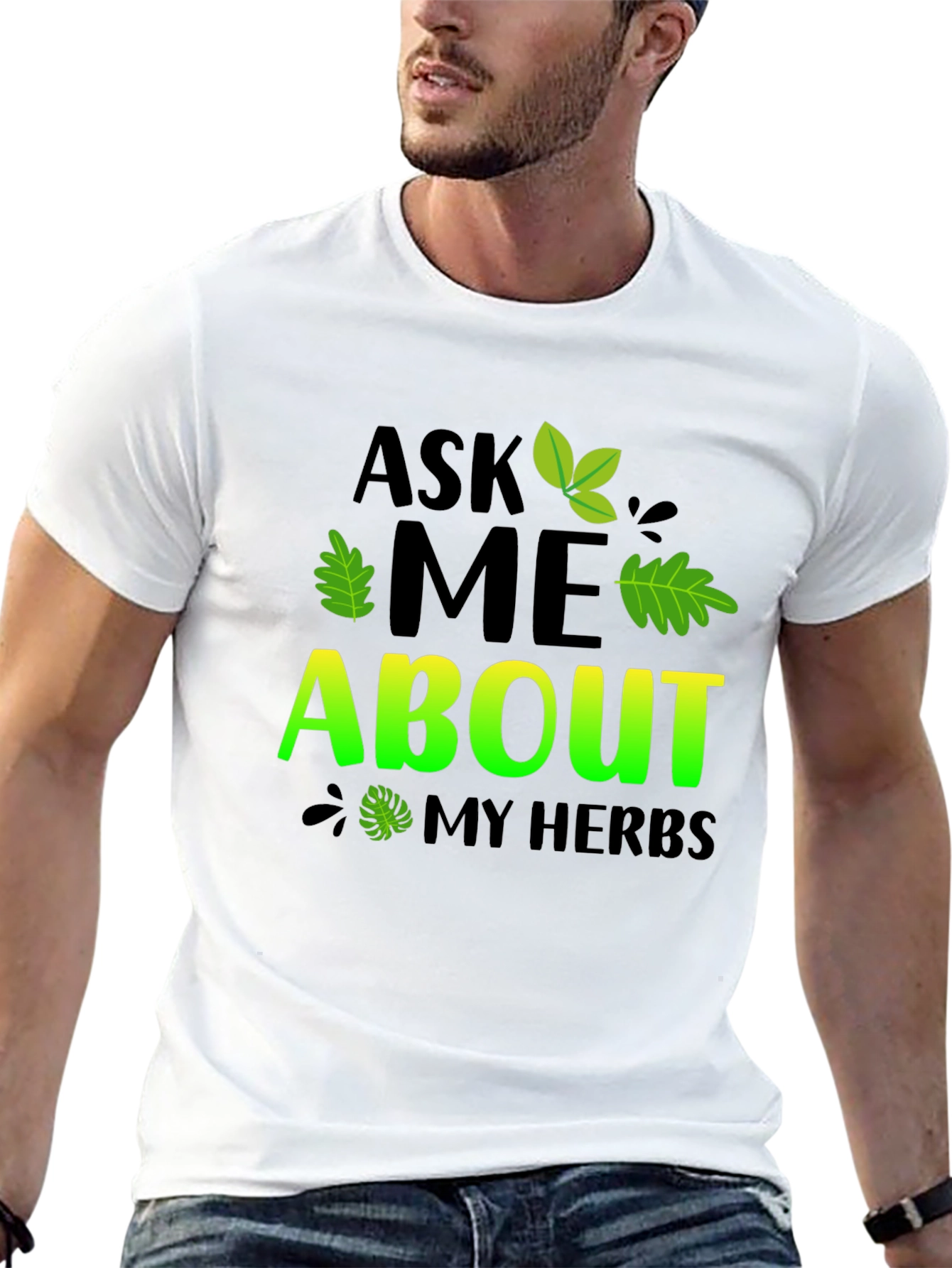 Ask Me About My Herbs Black T-Shirt